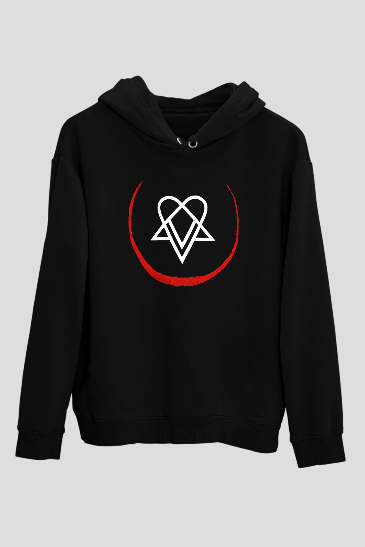 Ville Valo Baskılı Unisex Siyah Kapüşonlu Sweatshirt