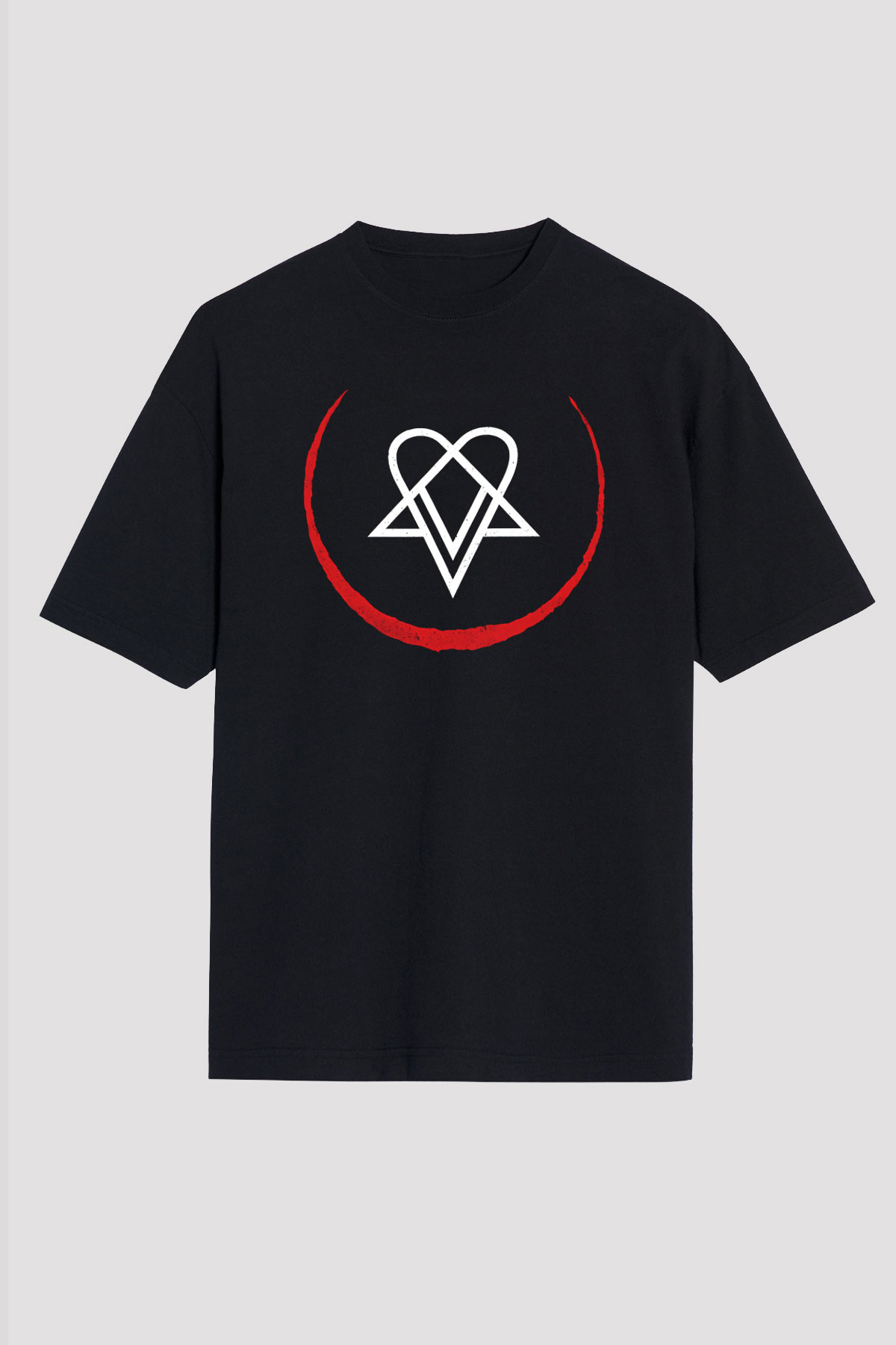 Ville Valo Baskılı Unisex Siyah Oversize Tişört - Tshirt