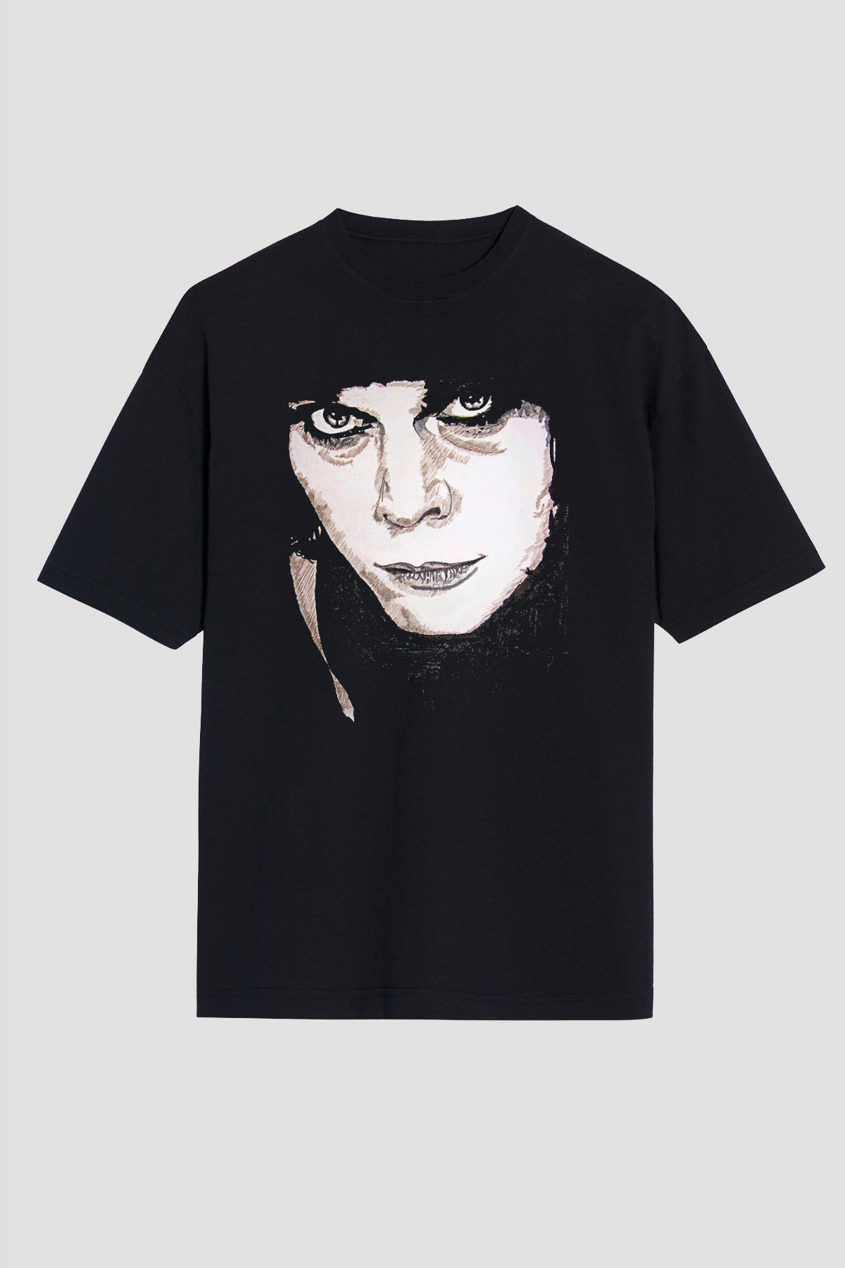 Ville Valo Baskılı Unisex Siyah Oversize Tişört - Tshirt