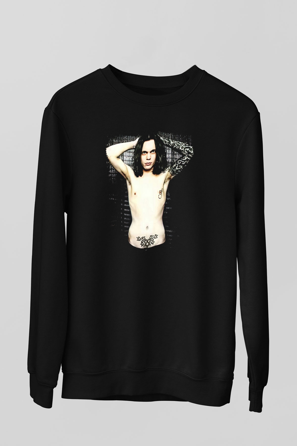 Ville Valo Baskılı Unisex Siyah Sweatshirt