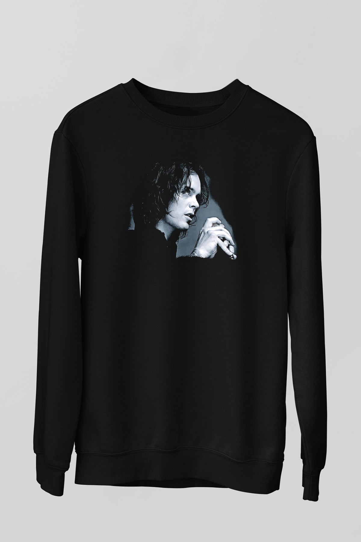 Ville Valo Baskılı Unisex Siyah Sweatshirt