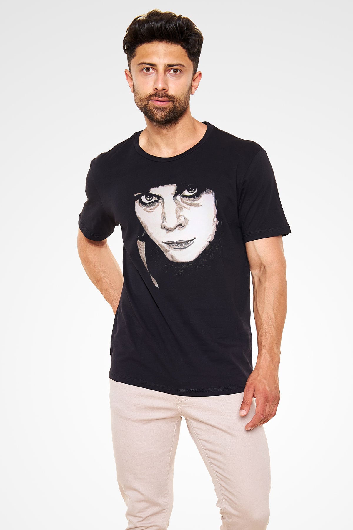 Ville Valo Baskılı Unisex Siyah Tişört - Tshirt