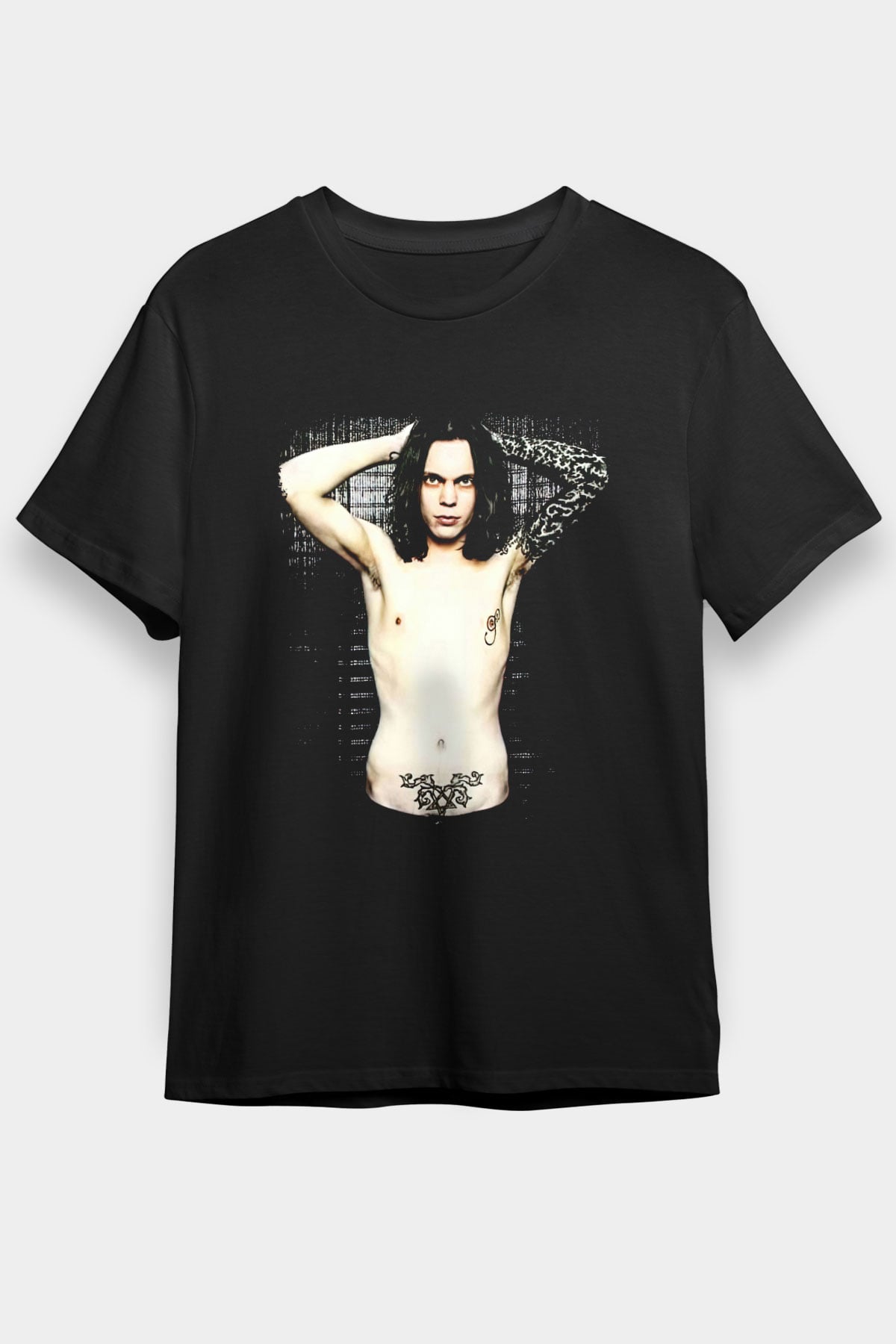 Ville Valo Baskılı Unisex Siyah Tişört - Tshirt