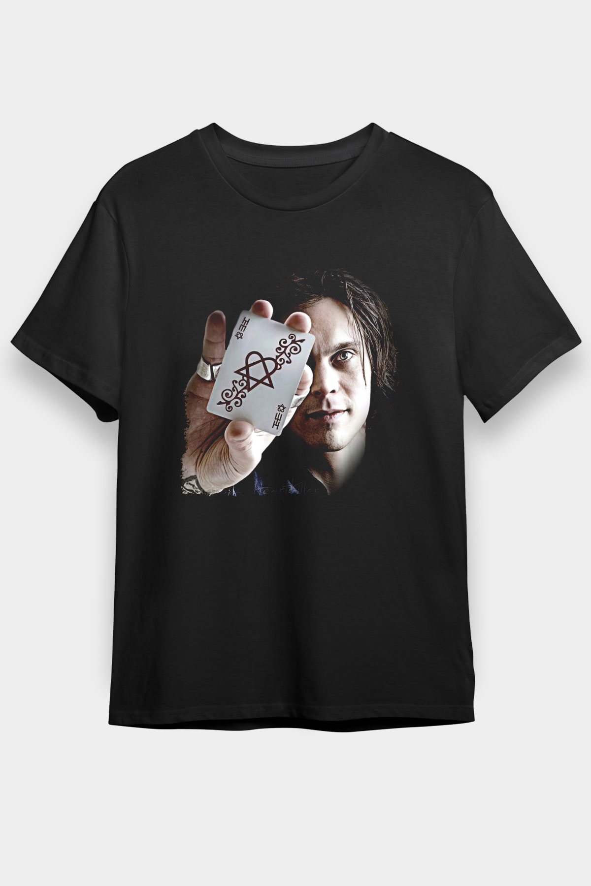 Ville Valo Baskılı Unisex Siyah Tişört - Tshirt