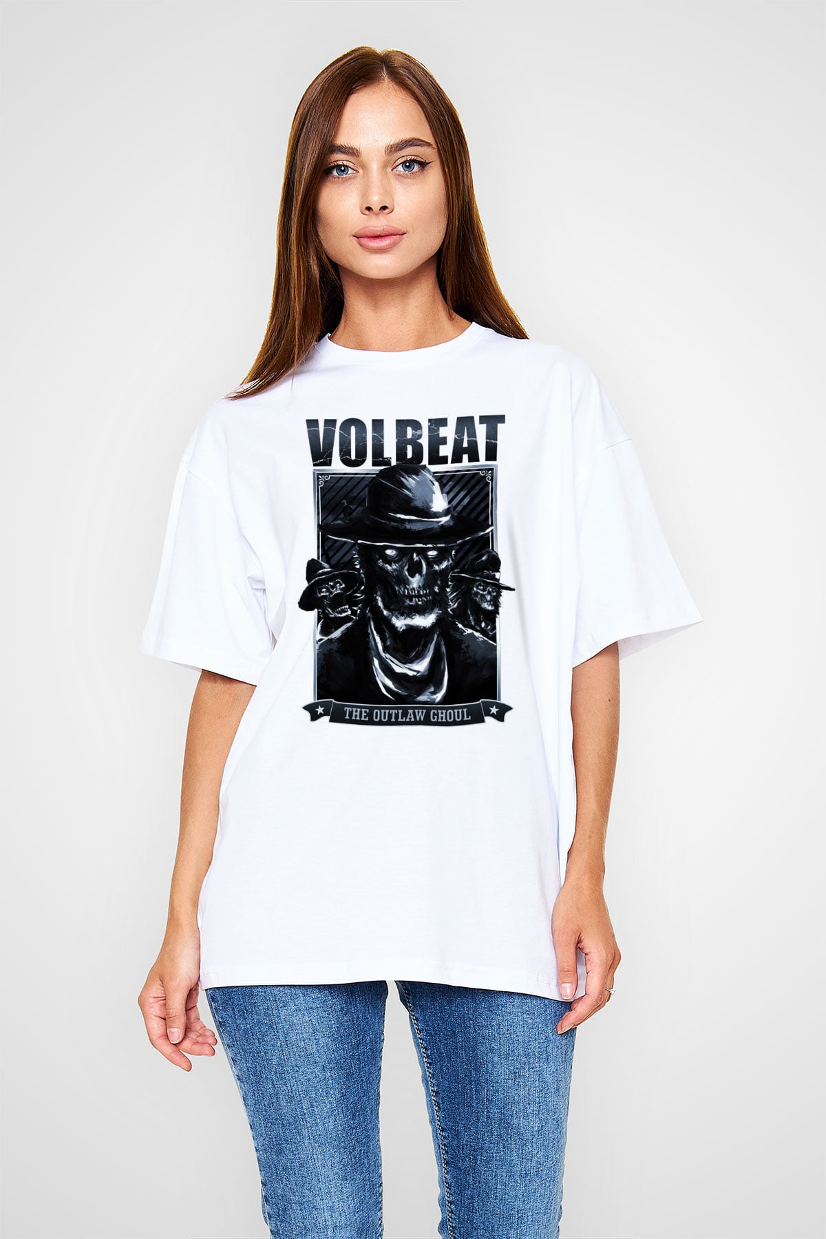 Volbeat Beyaz Unisex Oversize Tişört T-Shirt