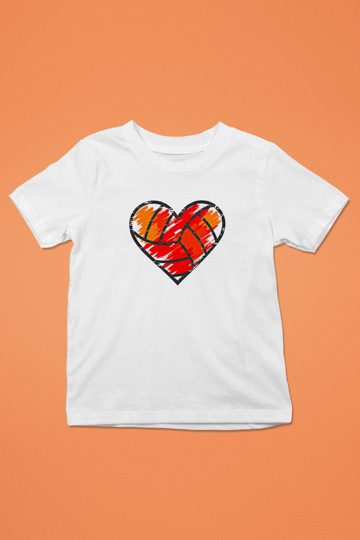 Voleybol Baskılı Unisex Beyaz Çocuk Tişört - Tshirt
