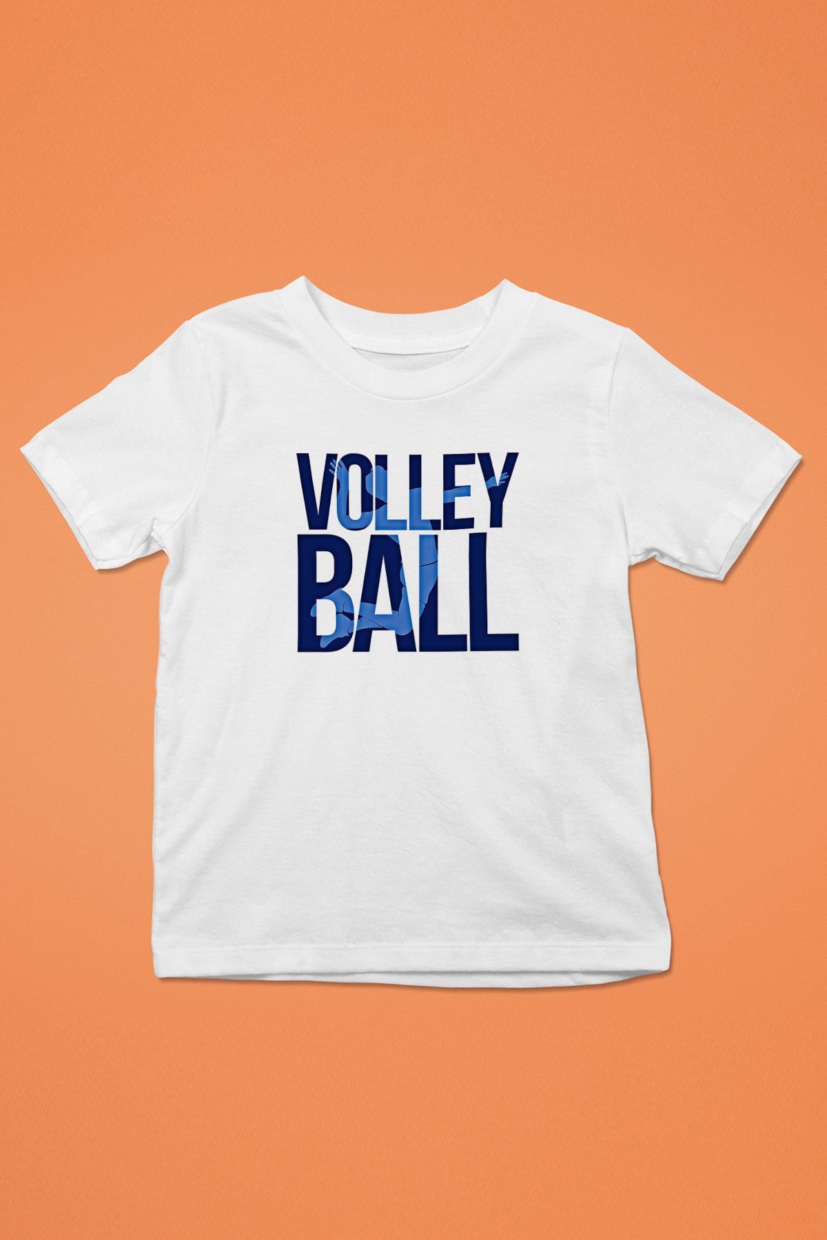 Voleybol Baskılı Unisex Beyaz Çocuk Tişört - Tshirt