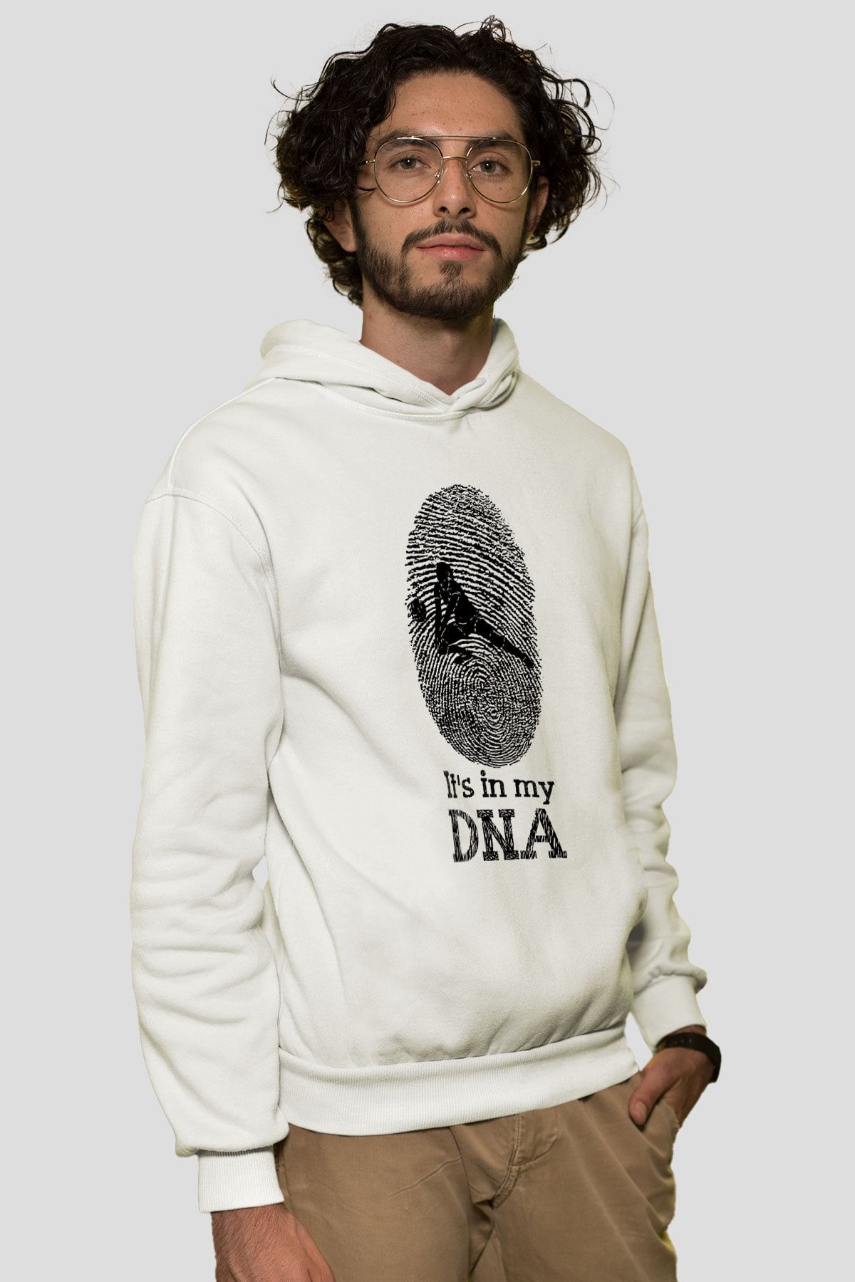 Voleybol Baskılı Unisex Ekru Hoodie