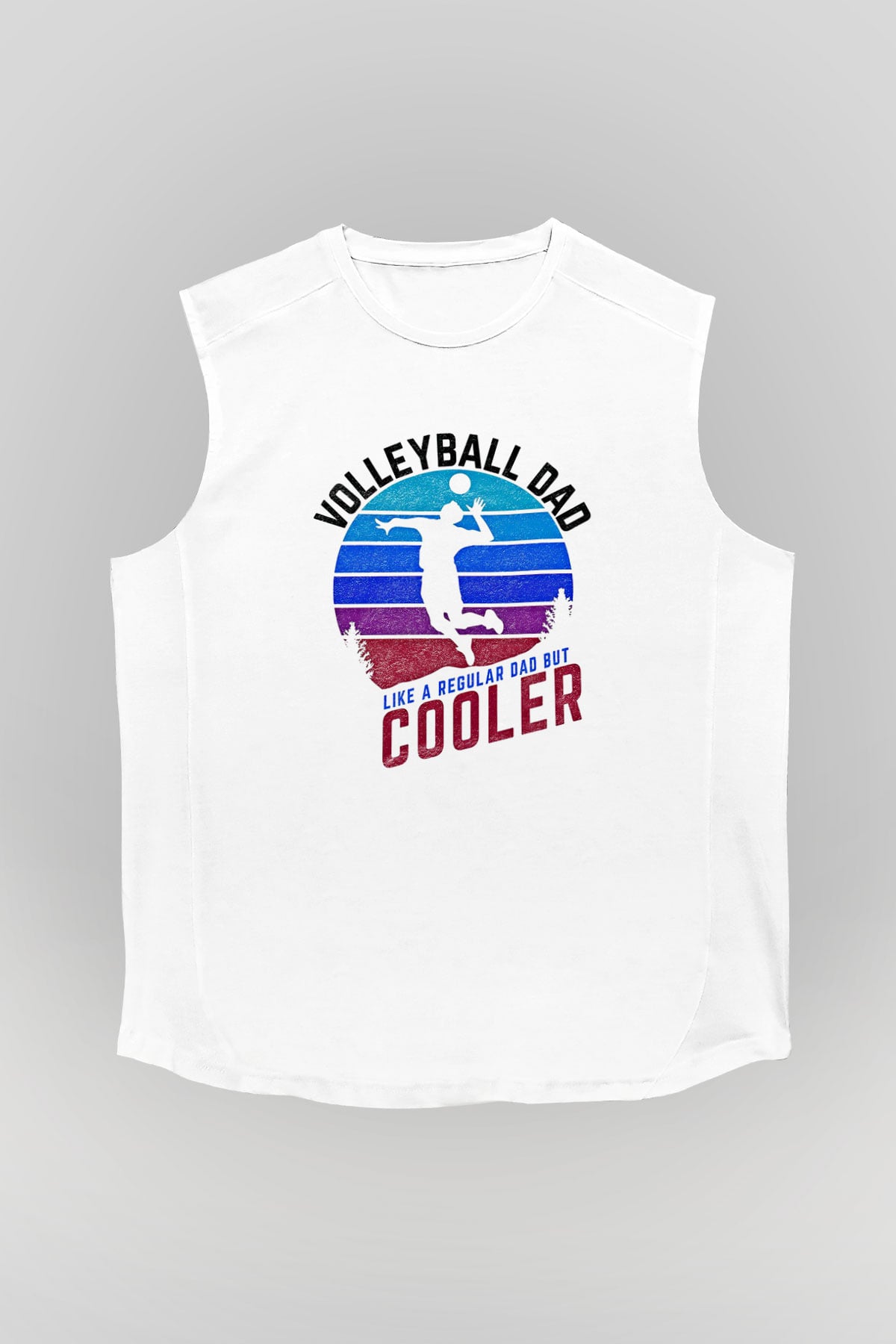 Voleybol Baskılı Unisex Kolsuz Beyaz Tişört