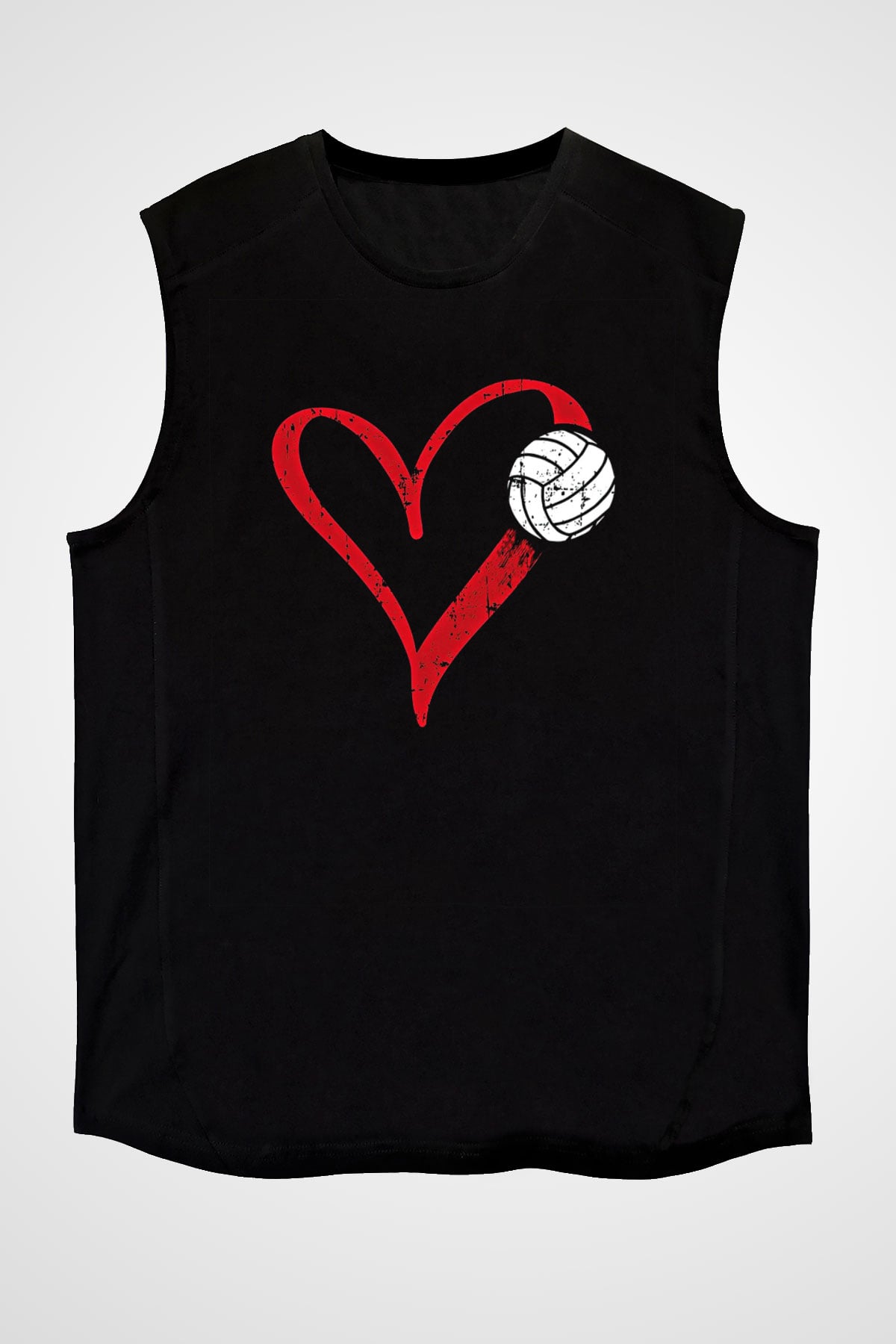 Voleybol - Volleyball Baskılı Unisex Siyah Kolsuz Tişört