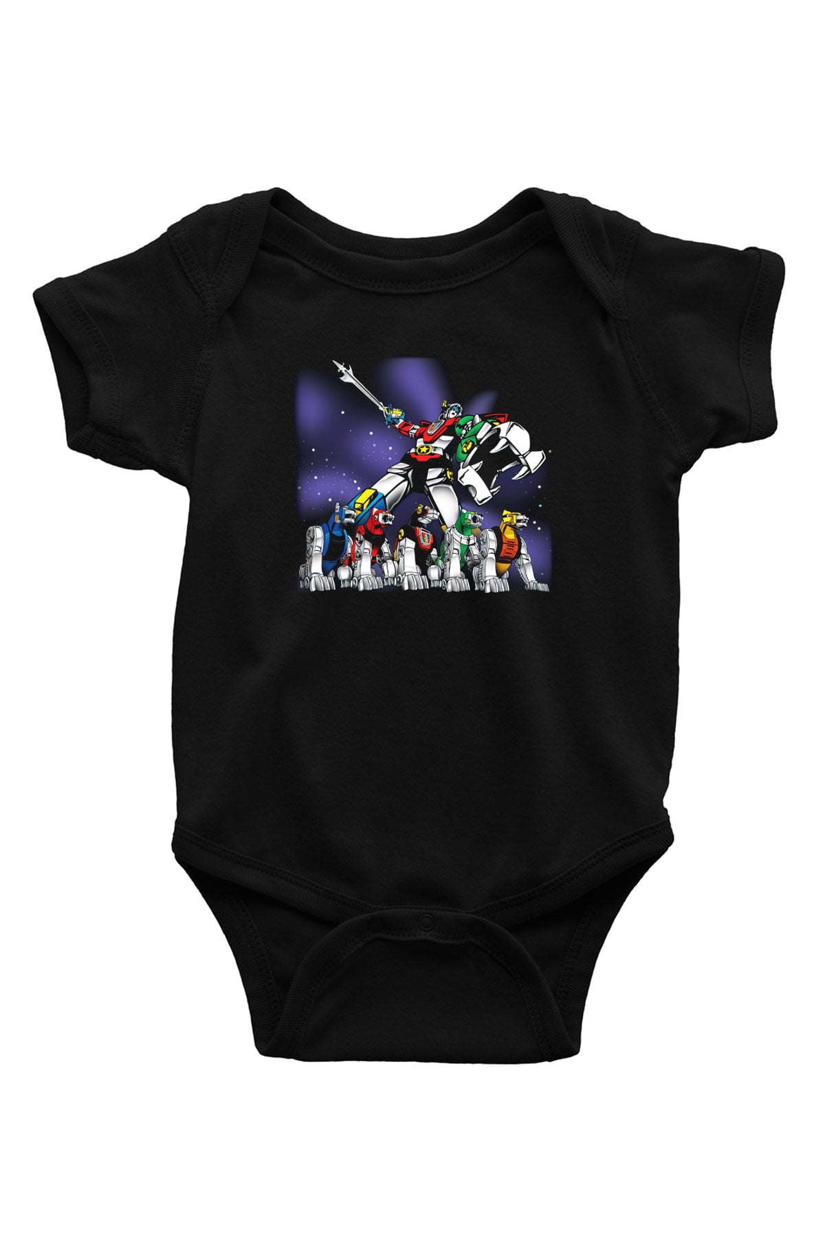 Voltron Baskılı Siyah Bebek Body - Zıbın