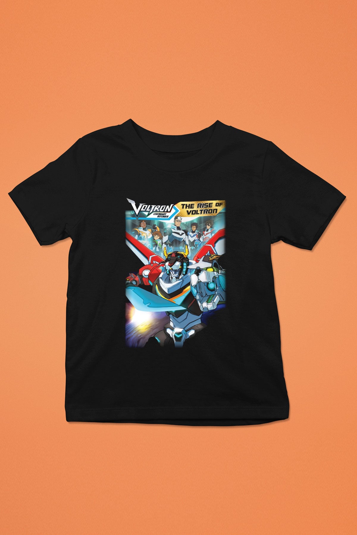 Voltron Baskılı Siyah Unisex Çocuk Tişört
