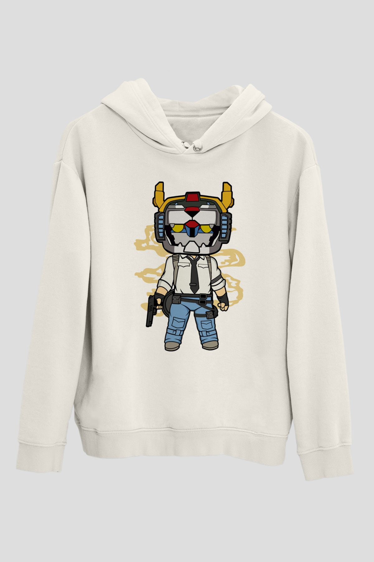 Voltron Pub-G Baskılı Unisex Beyaz Hoodie