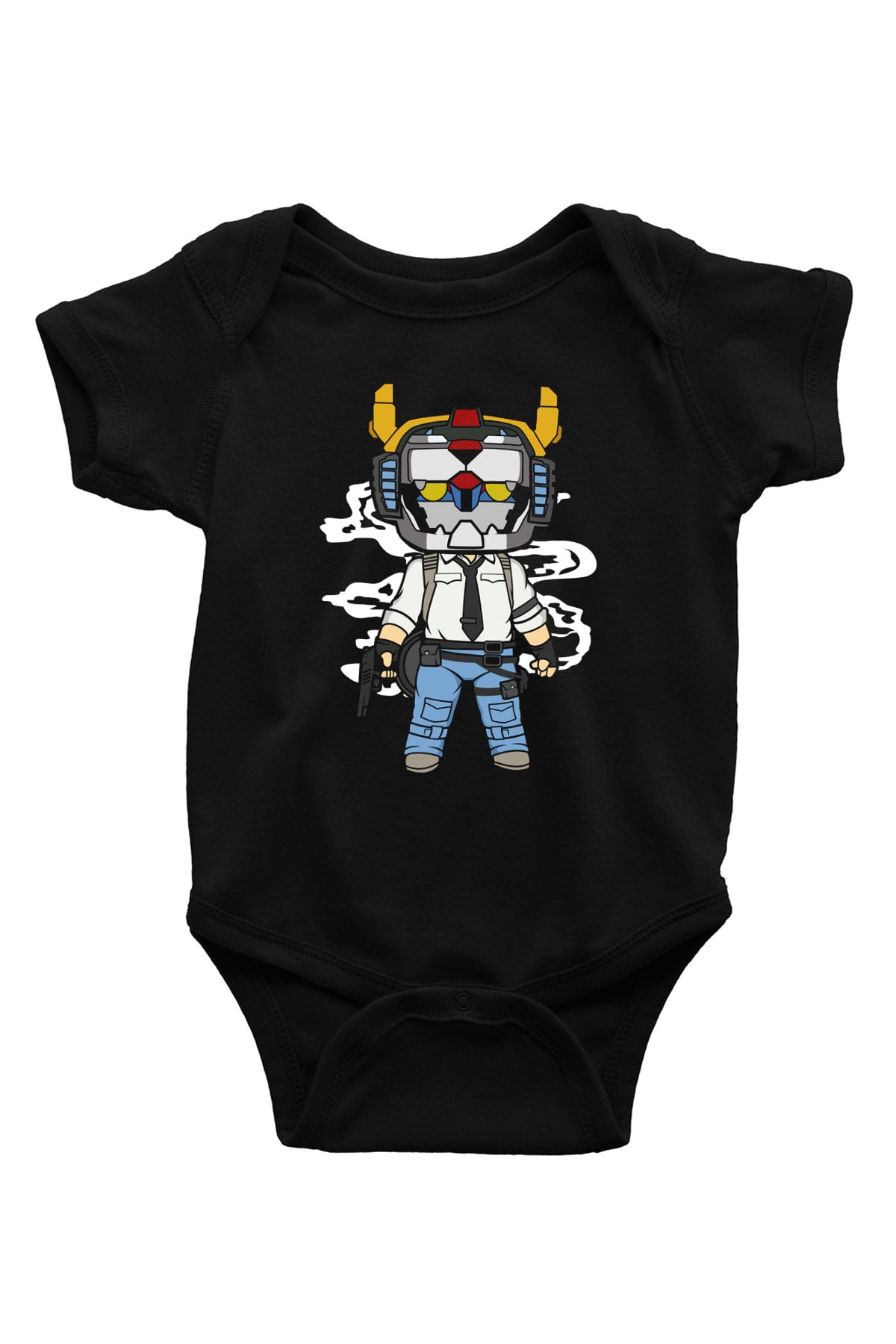 Voltron Pub-G Baskılı Unisex Siyah Bebek Body - Zıbın