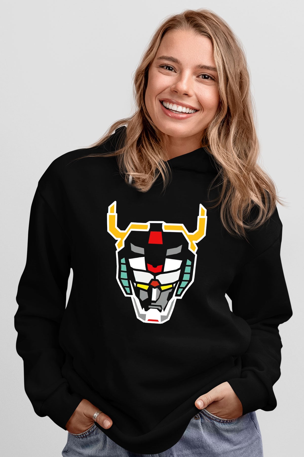 Voltron Siyah Unisex Kapüşonlu Sweatshirt