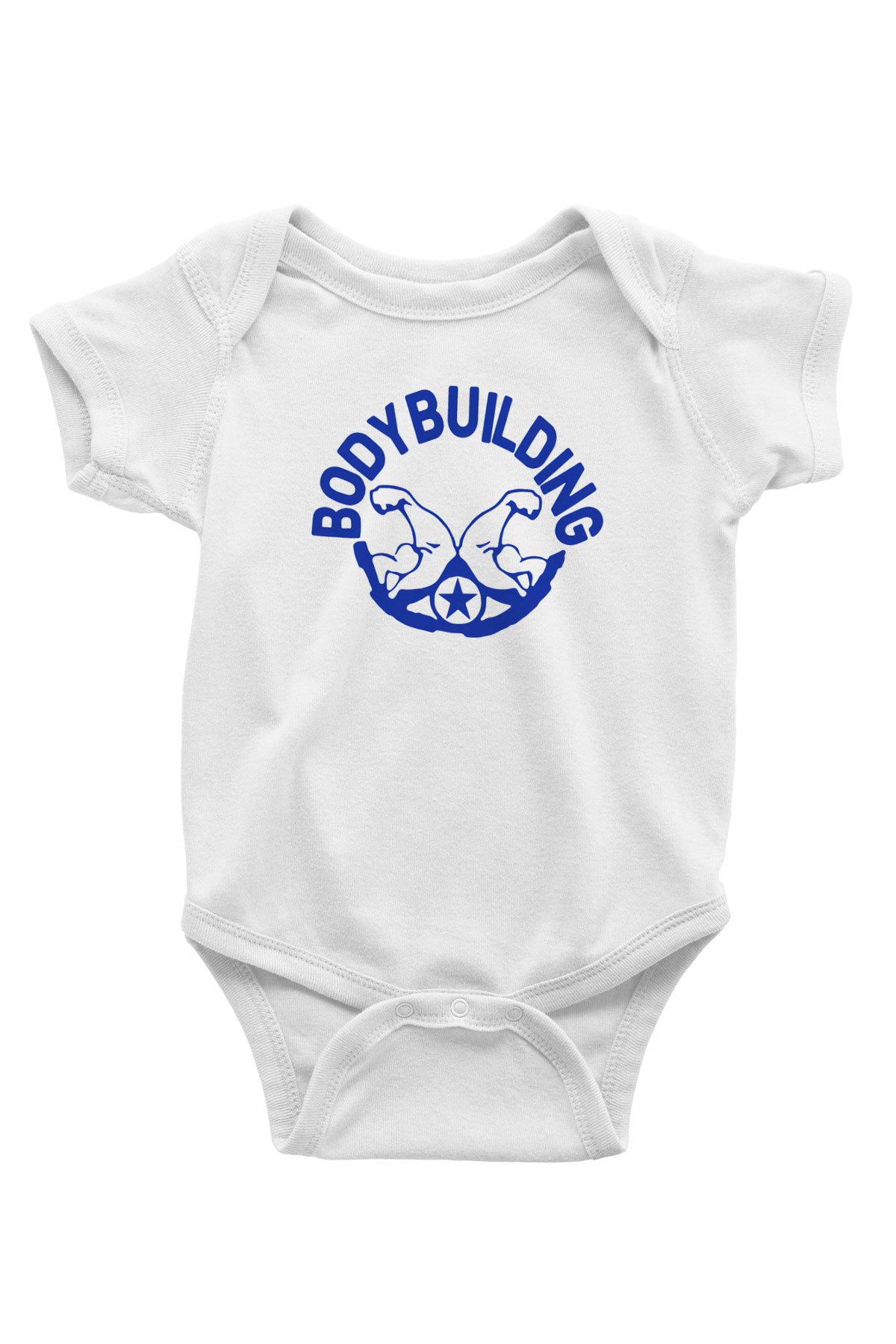 Vücut geliştirme Baskılı Beyaz Unisex Bebek Body - Zıbın