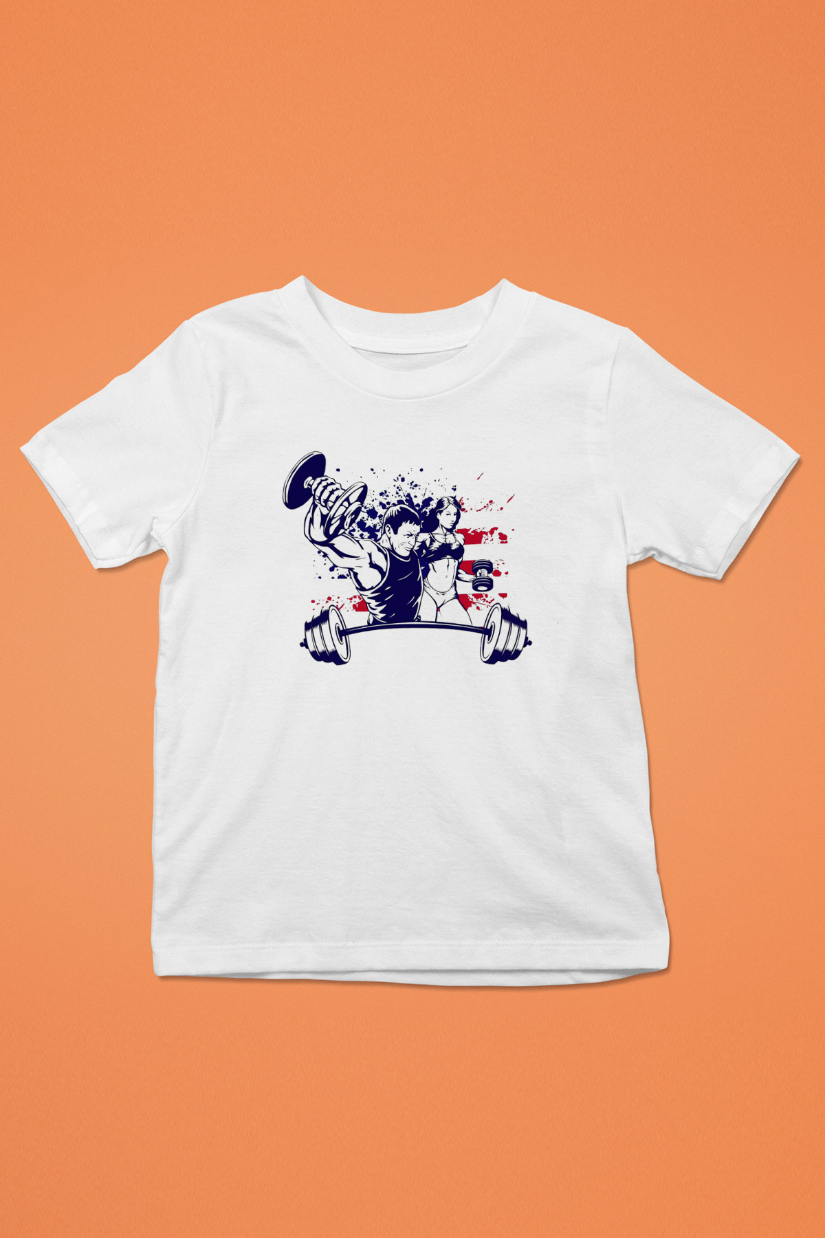 Vücut geliştirme Beyaz Unisex Çocuk Tişört