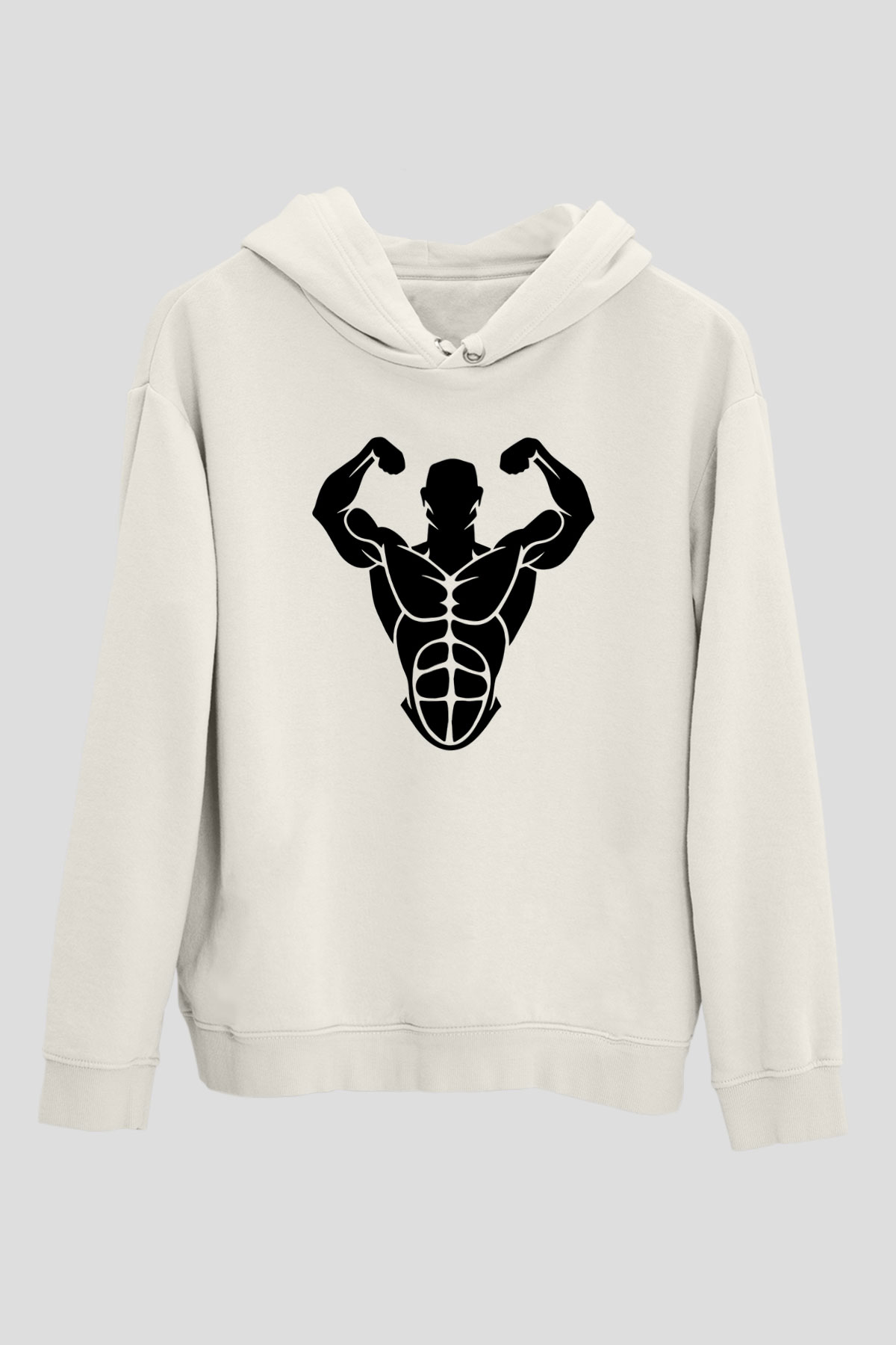 Vücut geliştirme Beyaz Unisex Hoodie