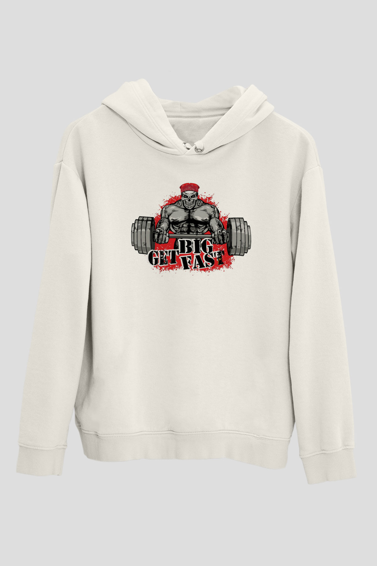 Vücut geliştirme Beyaz Unisex Kapüşonlu Sweatshirt