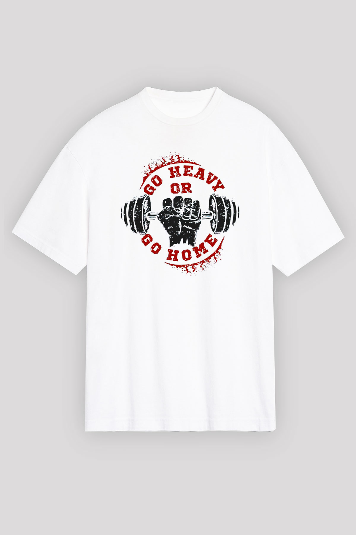 Vücut geliştirme Beyaz Unisex Oversize Tişört T-Shirt