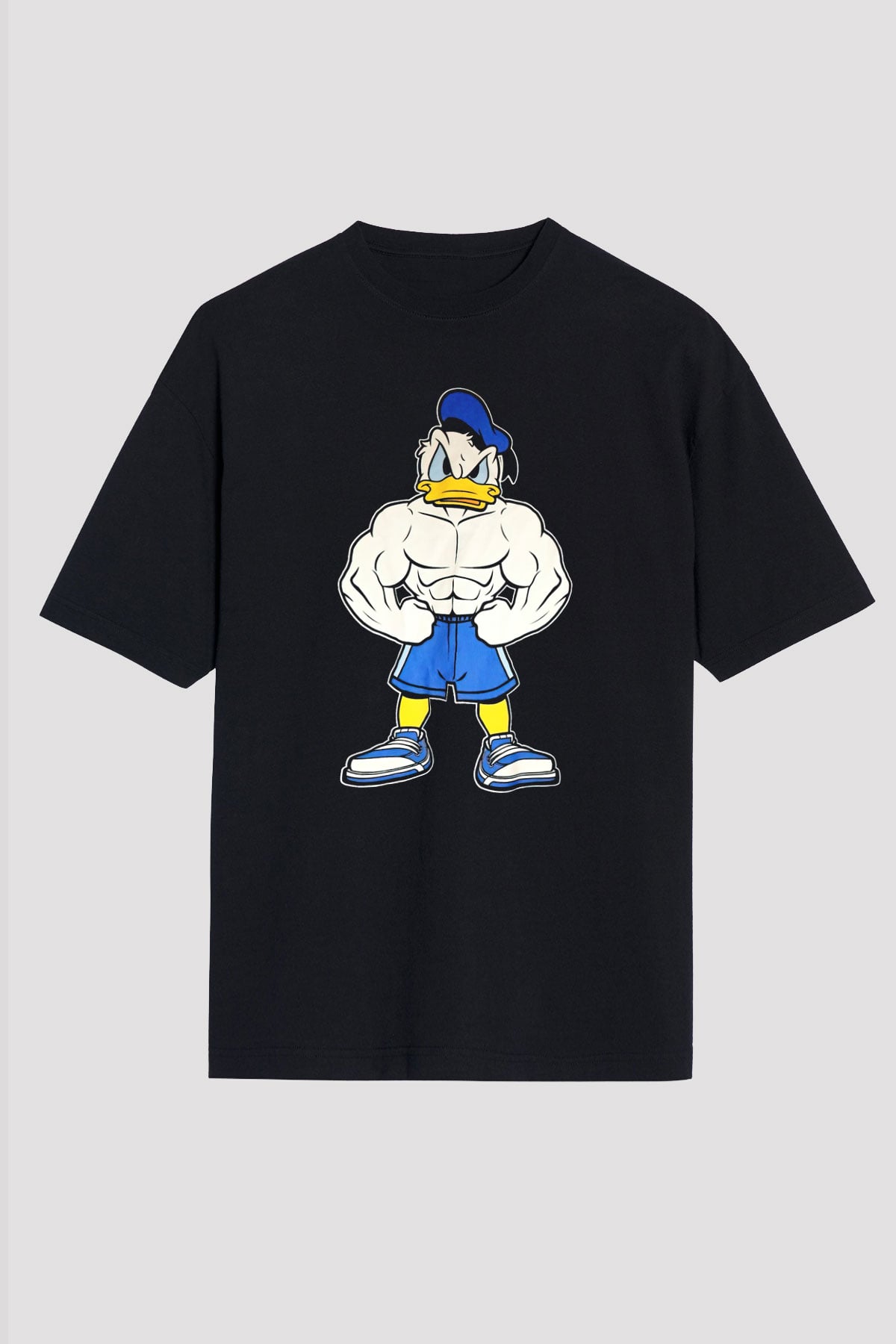 Vücut geliştirme Siyah Unisex Oversize Tişört T-Shirt