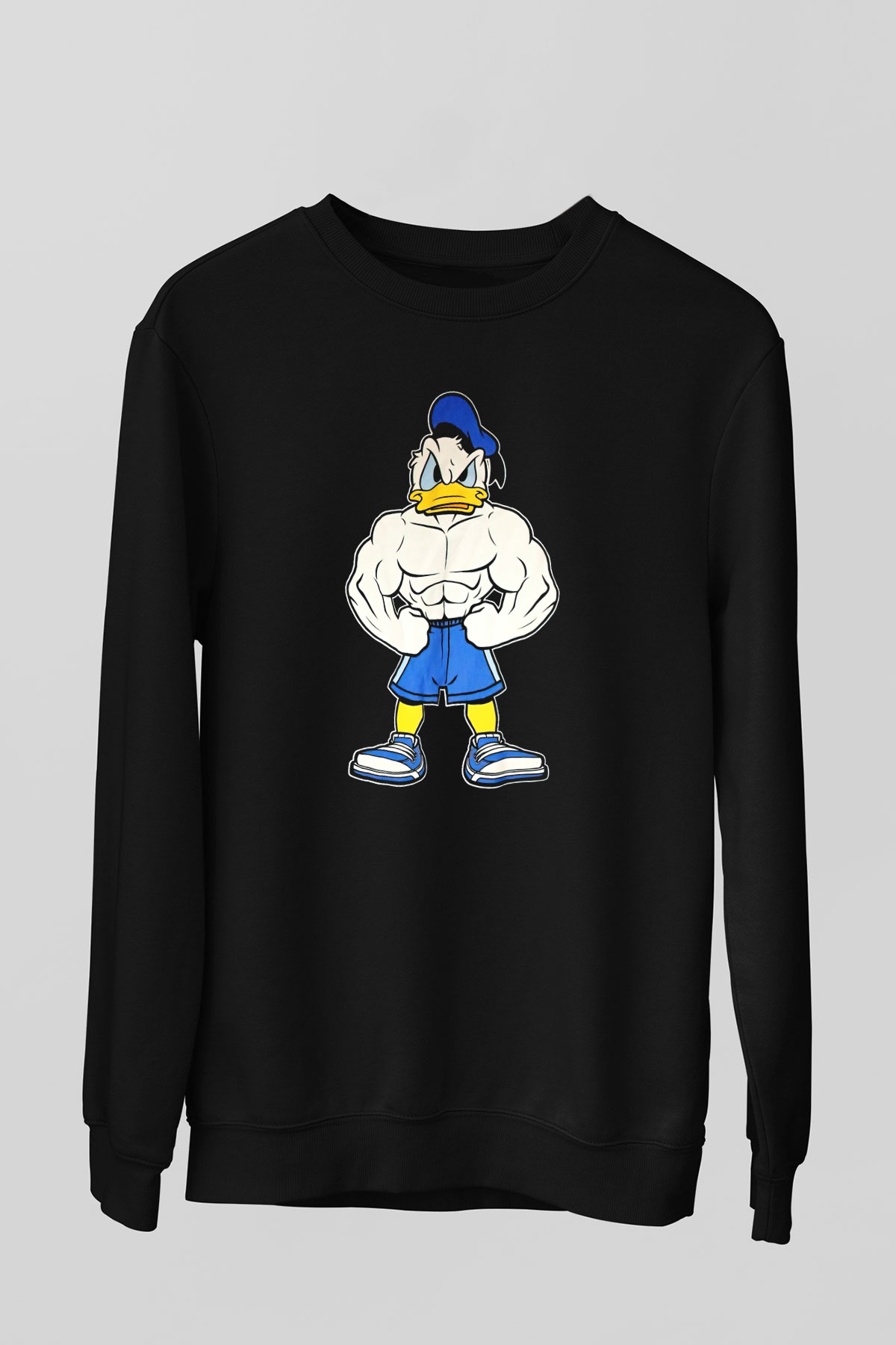 Vücut geliştirme Siyah Unisex Sweatshirt