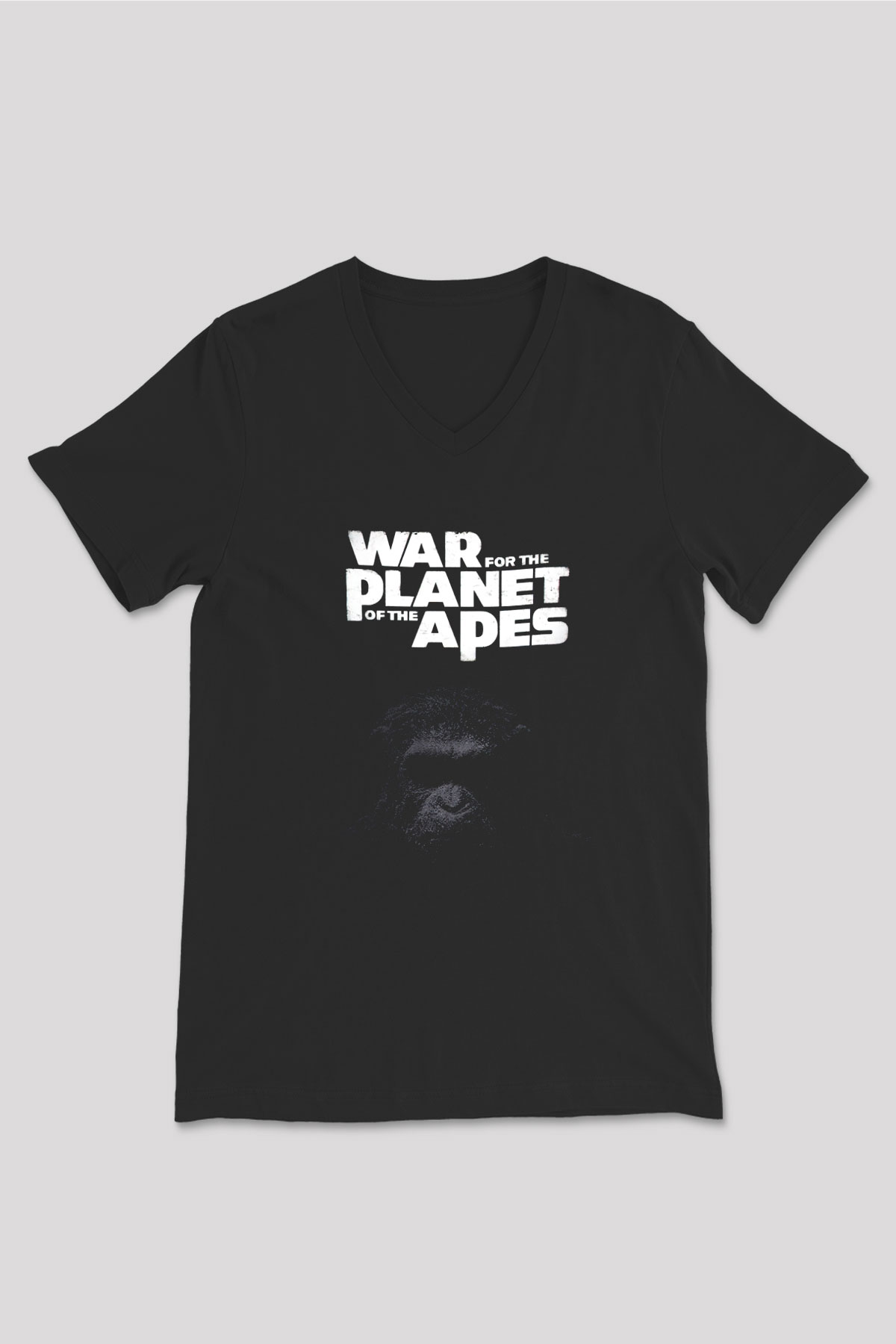 War for the Planet of the Apes Maymunlar Cehennemi Siyah Unisex V Yaka Tişört