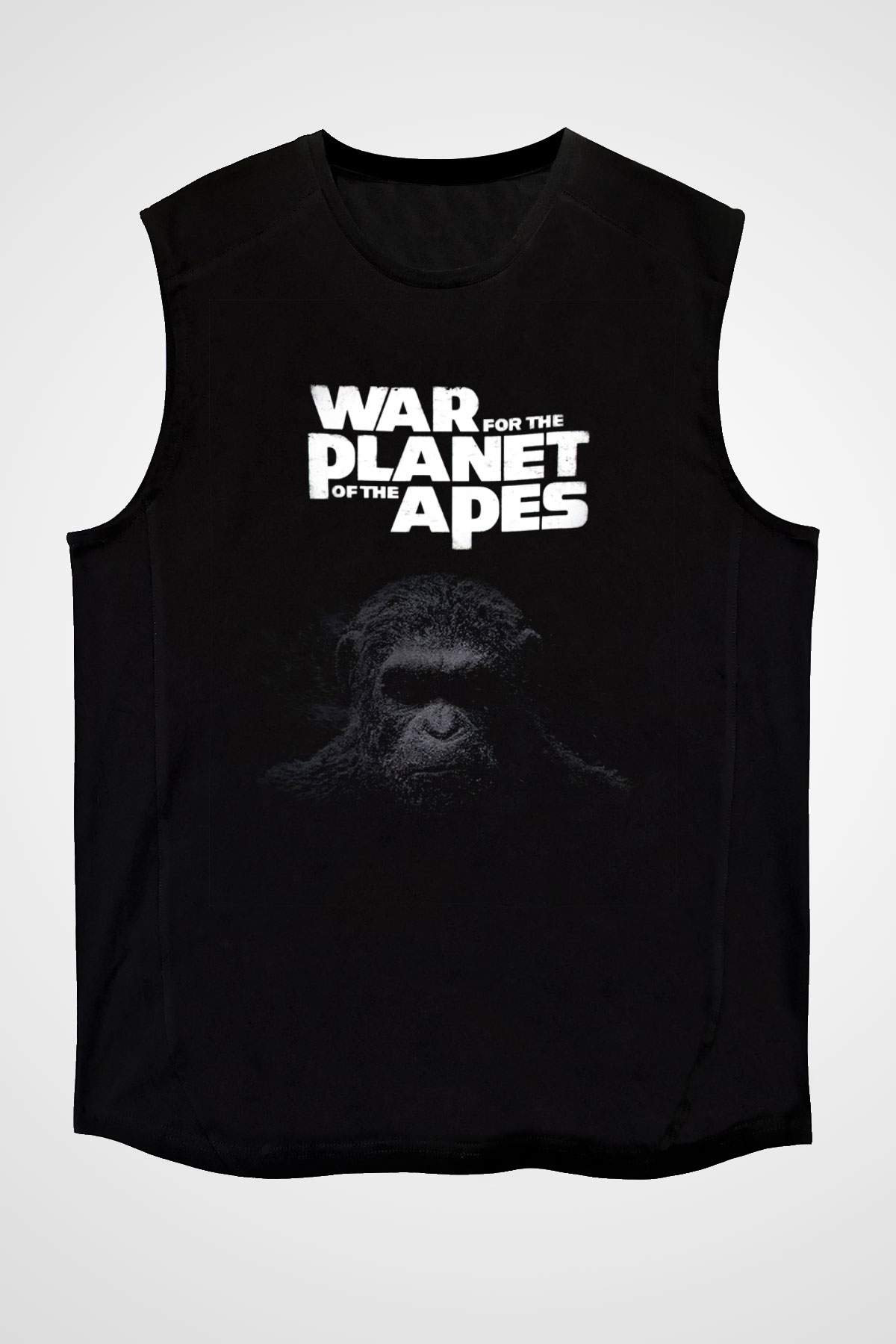 War for the Planet of the Apes Maymunlar Cehennemi Siyah Unisex Kolsuz Tişört