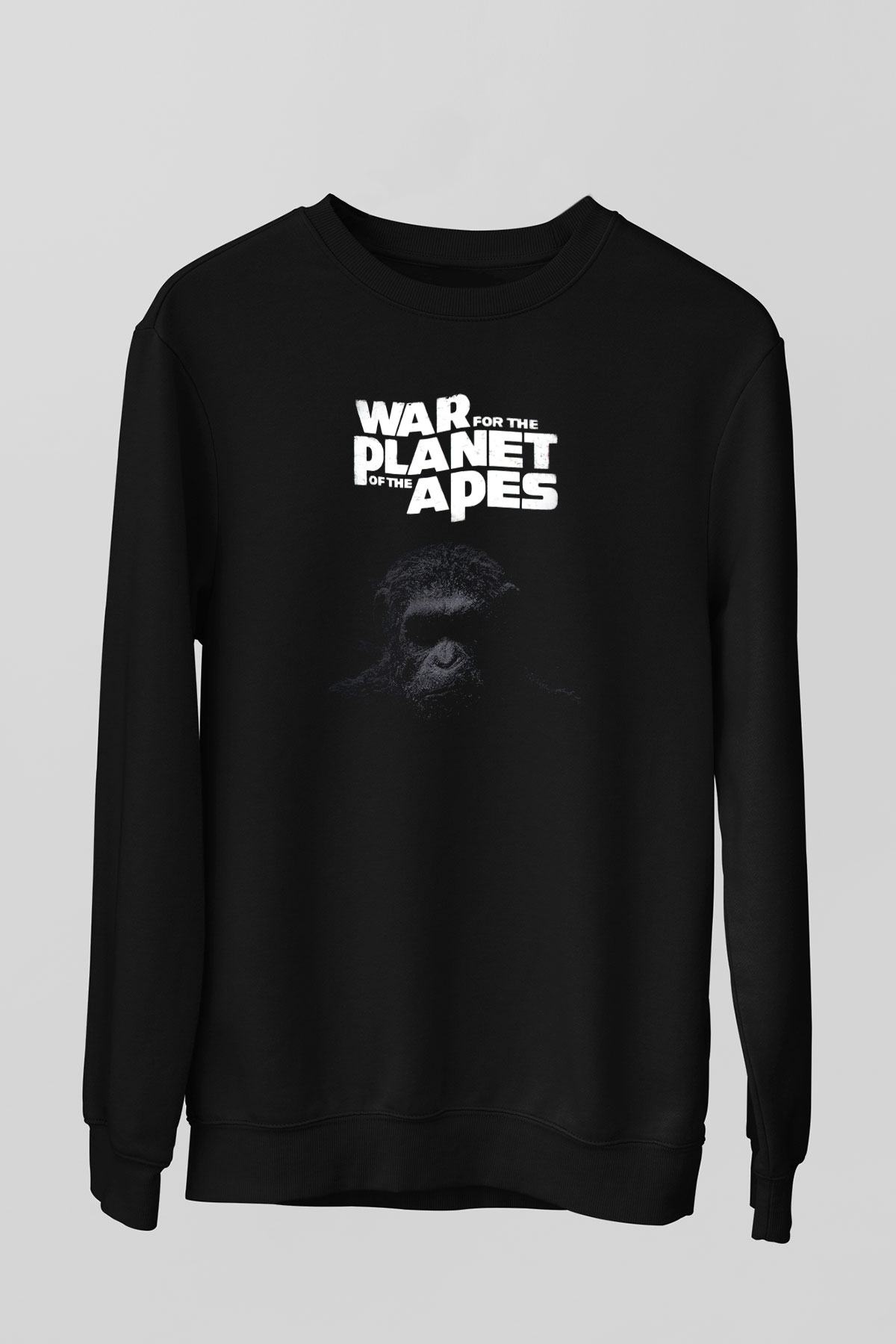 War for the Planet of the Apes Maymunlar Cehennemi Siyah Unisex Sweatshirt