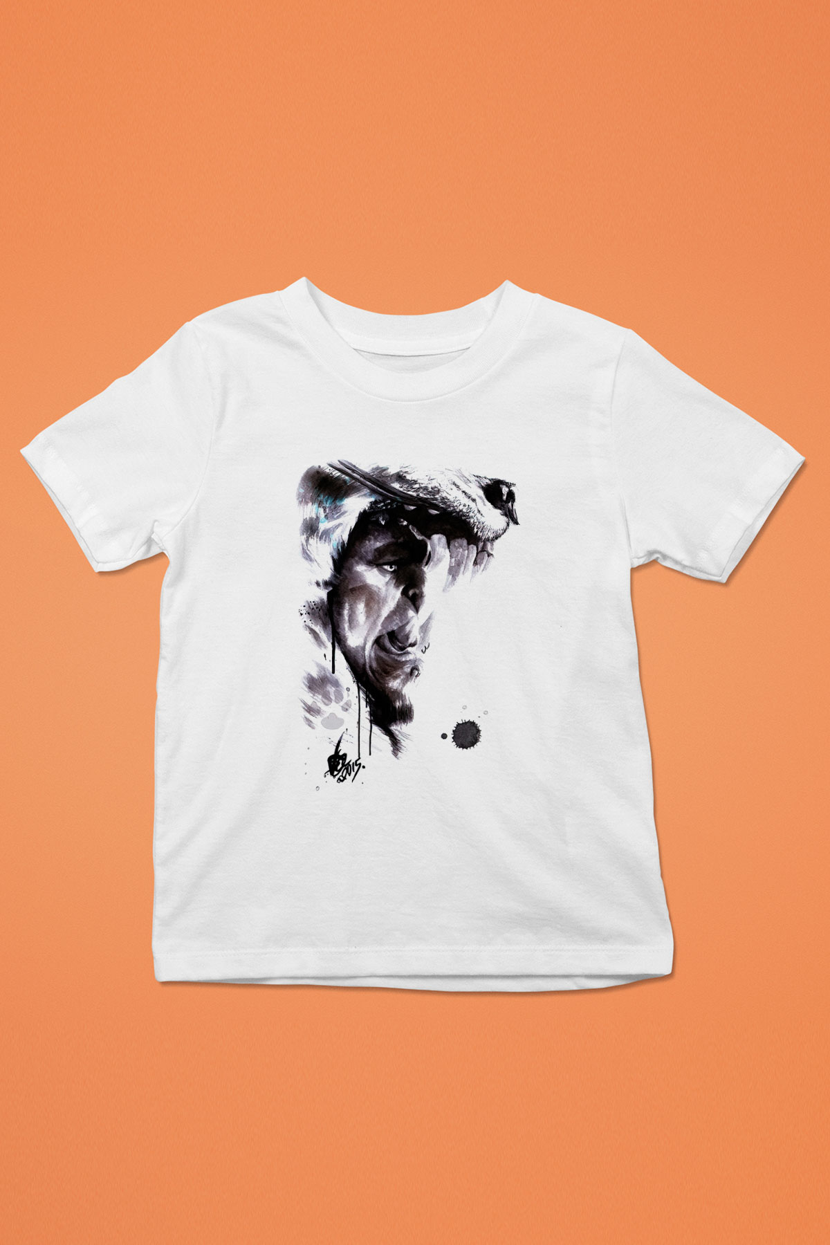 Warcraft Baskılı Beyaz Unisex Çocuk Tişört