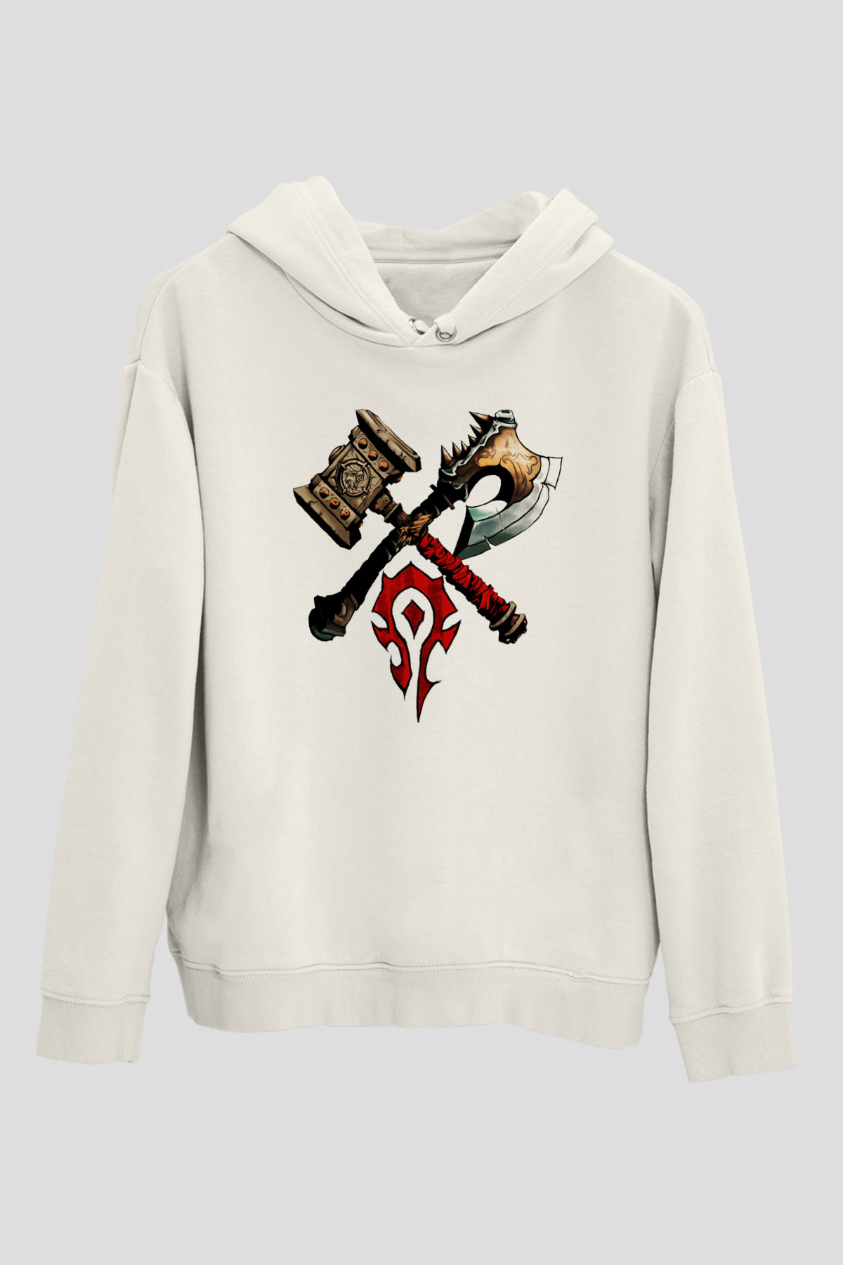 Warcraft Beyaz Unisex Hoodie