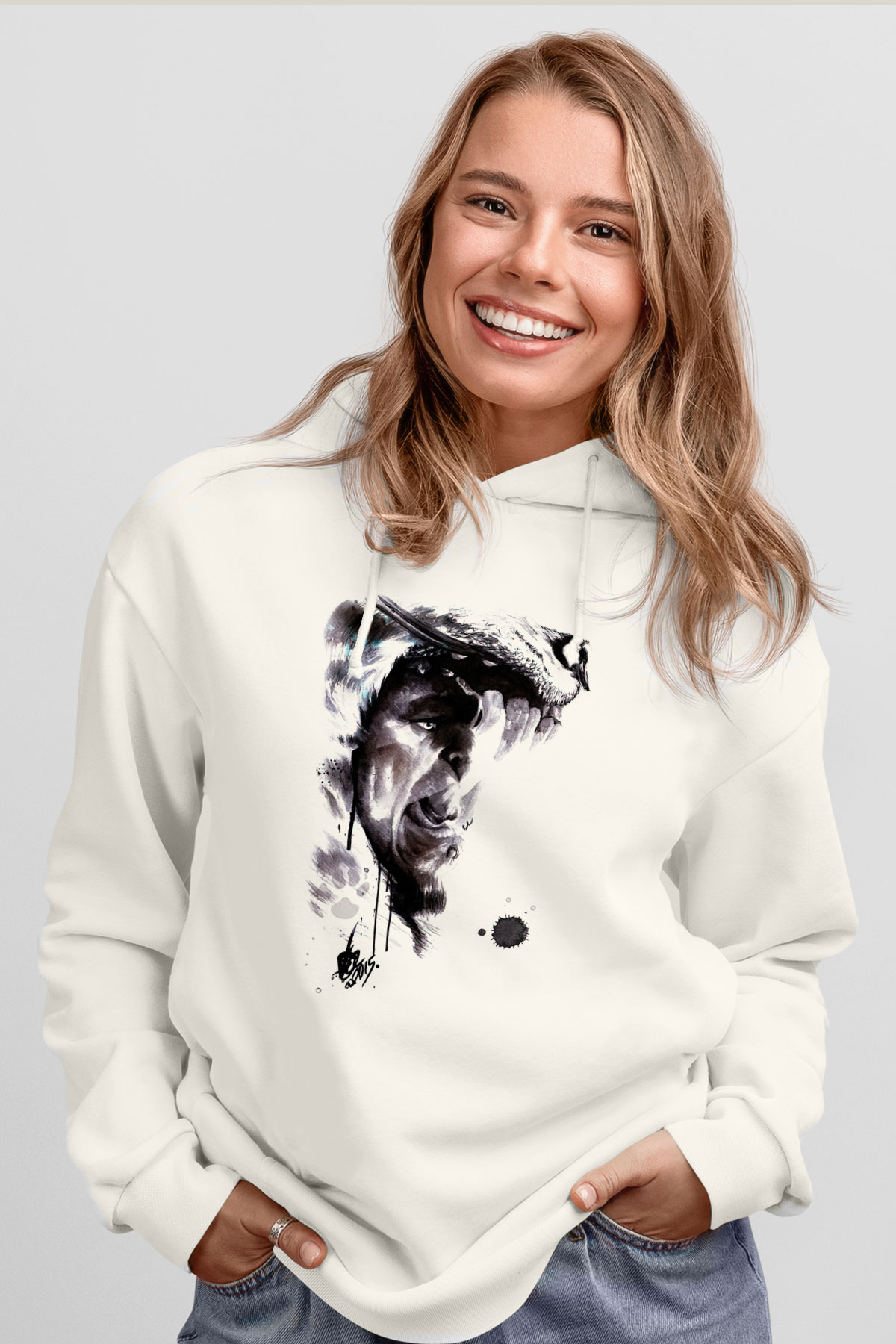 Warcraft Beyaz Unisex Hoodie