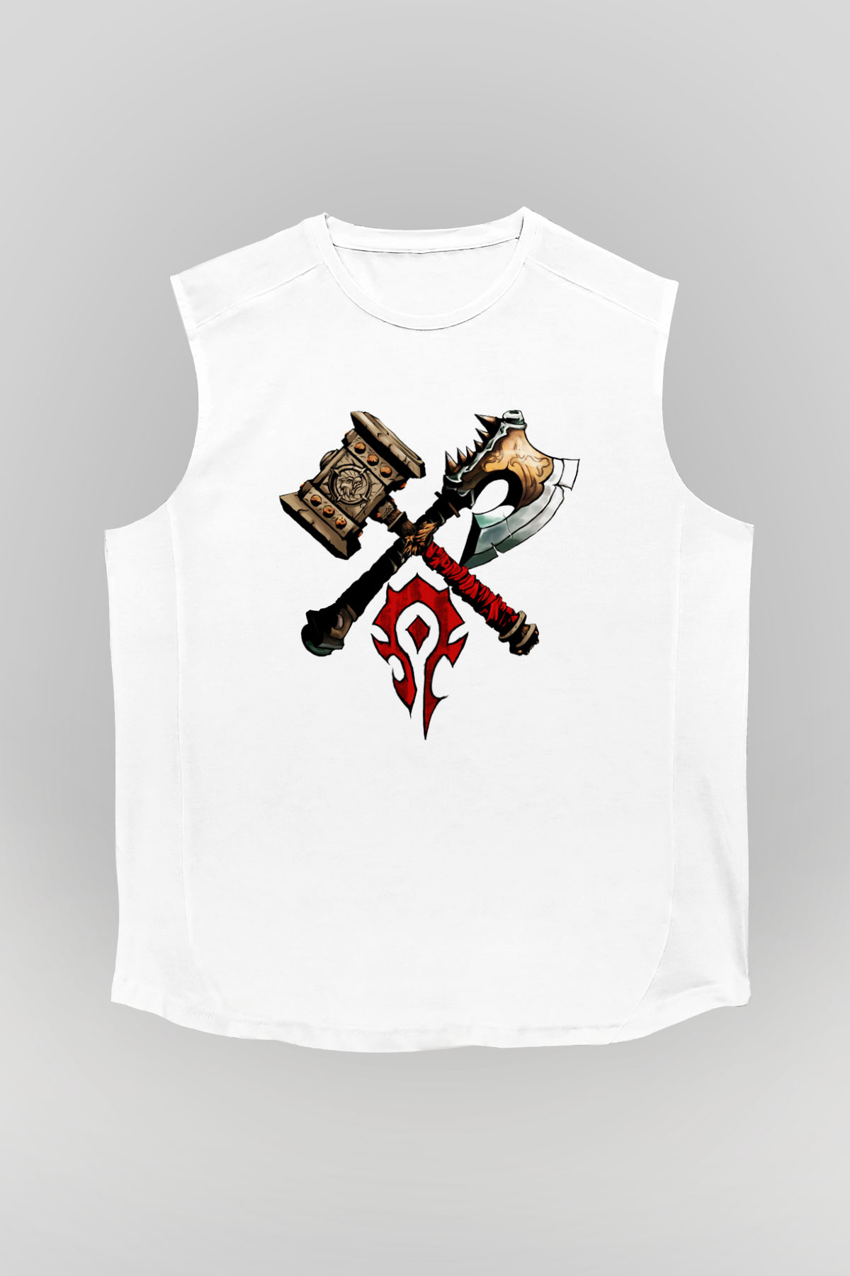 Warcraft Beyaz Unisex Kolsuz Tişört