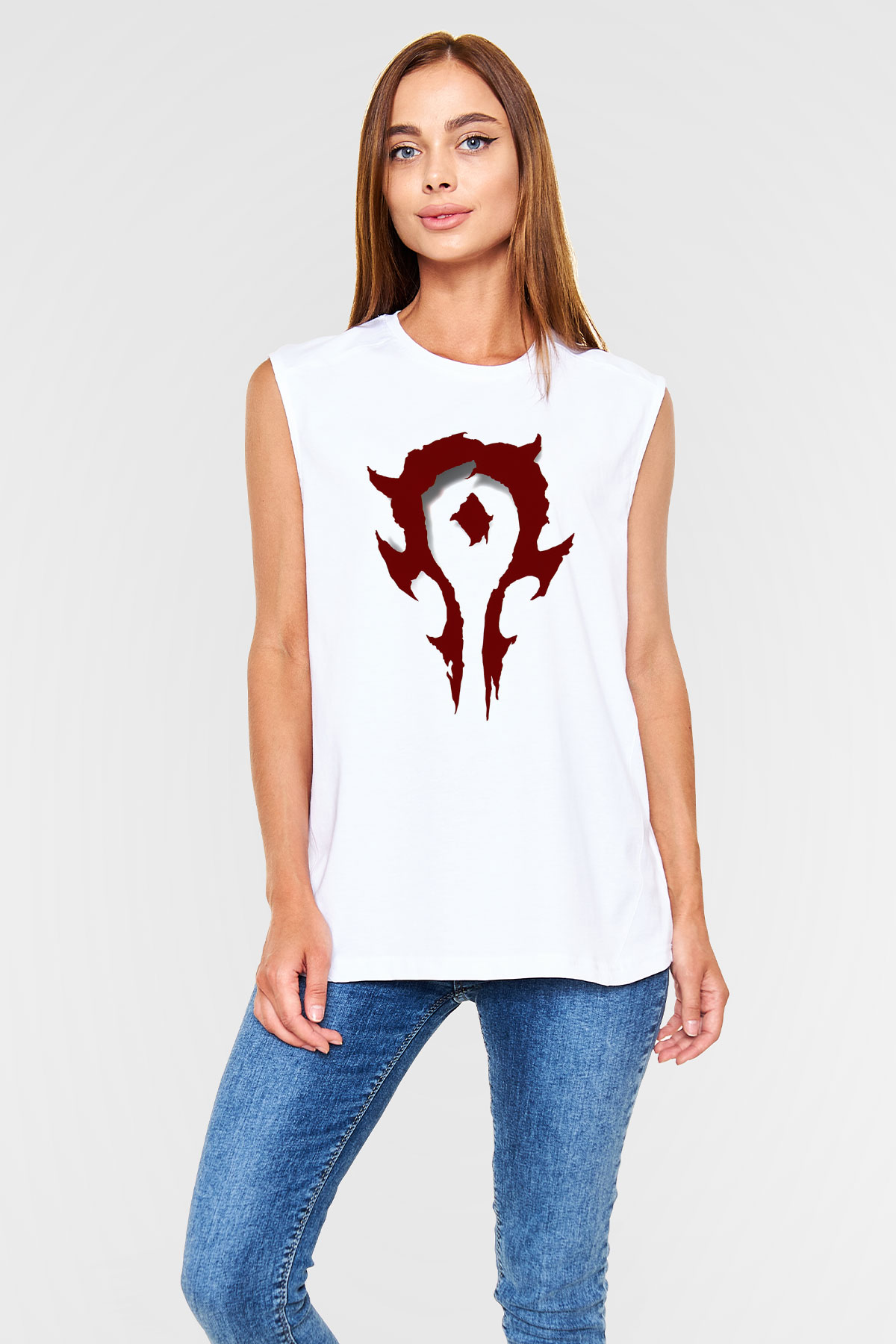 Warcraft Beyaz Unisex Kolsuz Tişört