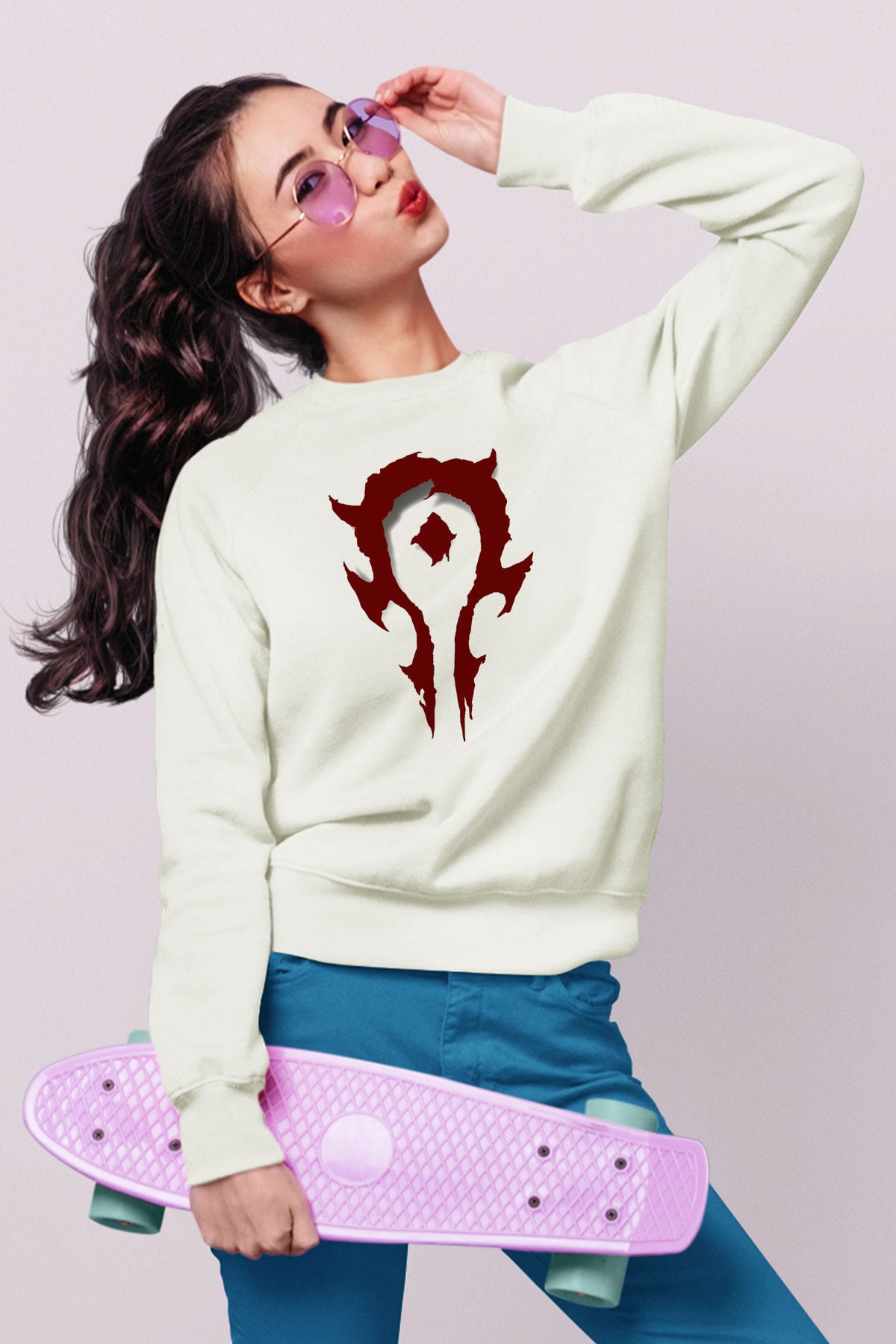 Warcraft Beyaz Unisex Sweatshirt