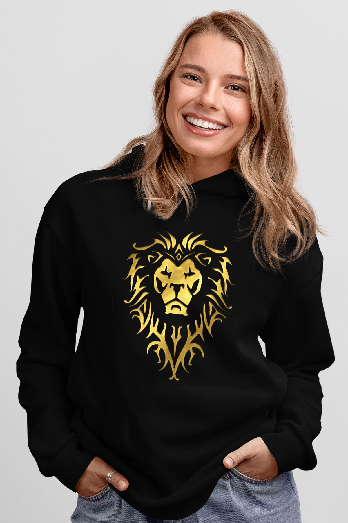 Warcraft Siyah Unisex Kapşonlu Sweatshirt