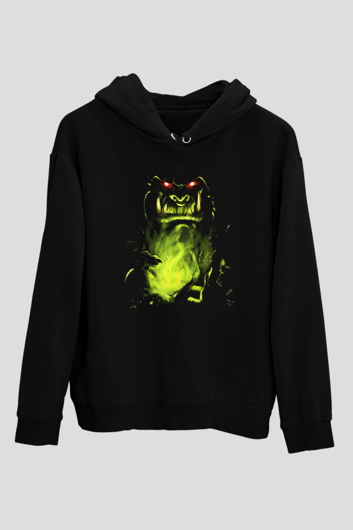 Warcraft Siyah Unisex Kapşonlu Sweatshirt