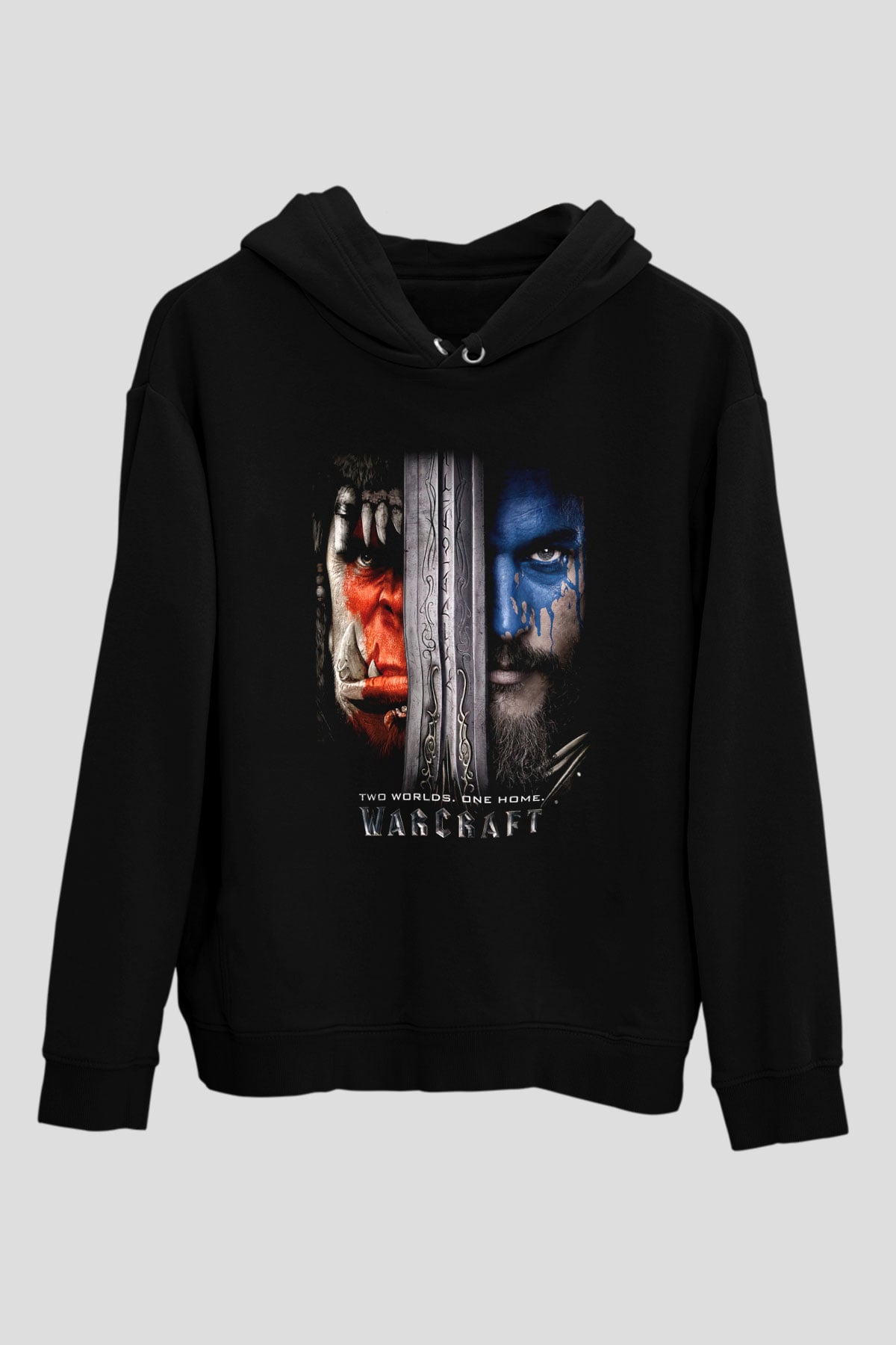Warcraft Siyah Unisex Kapşonlu Sweatshirt