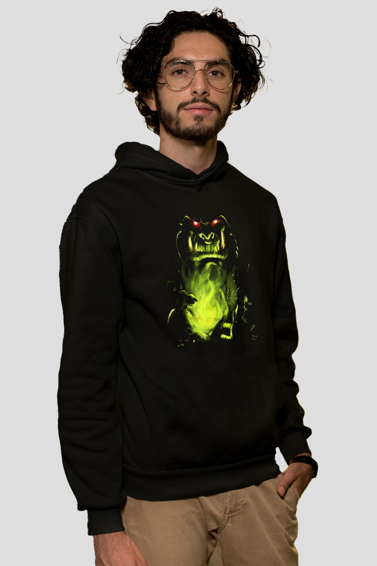 Warcraft Siyah Unisex Kapşonlu Sweatshirt
