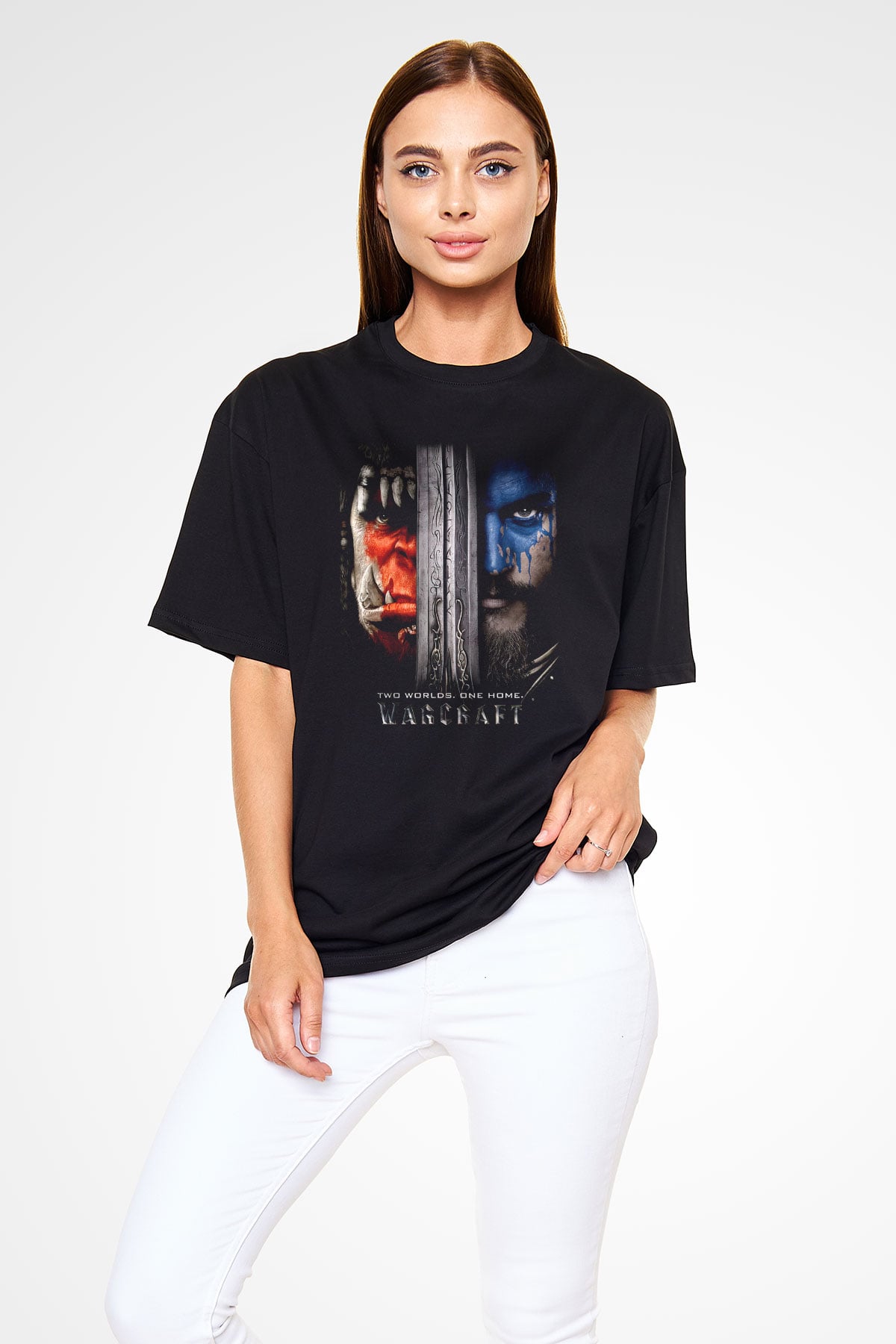 Warcraft Siyah Unisex Oversize Tişört T-Shirt
