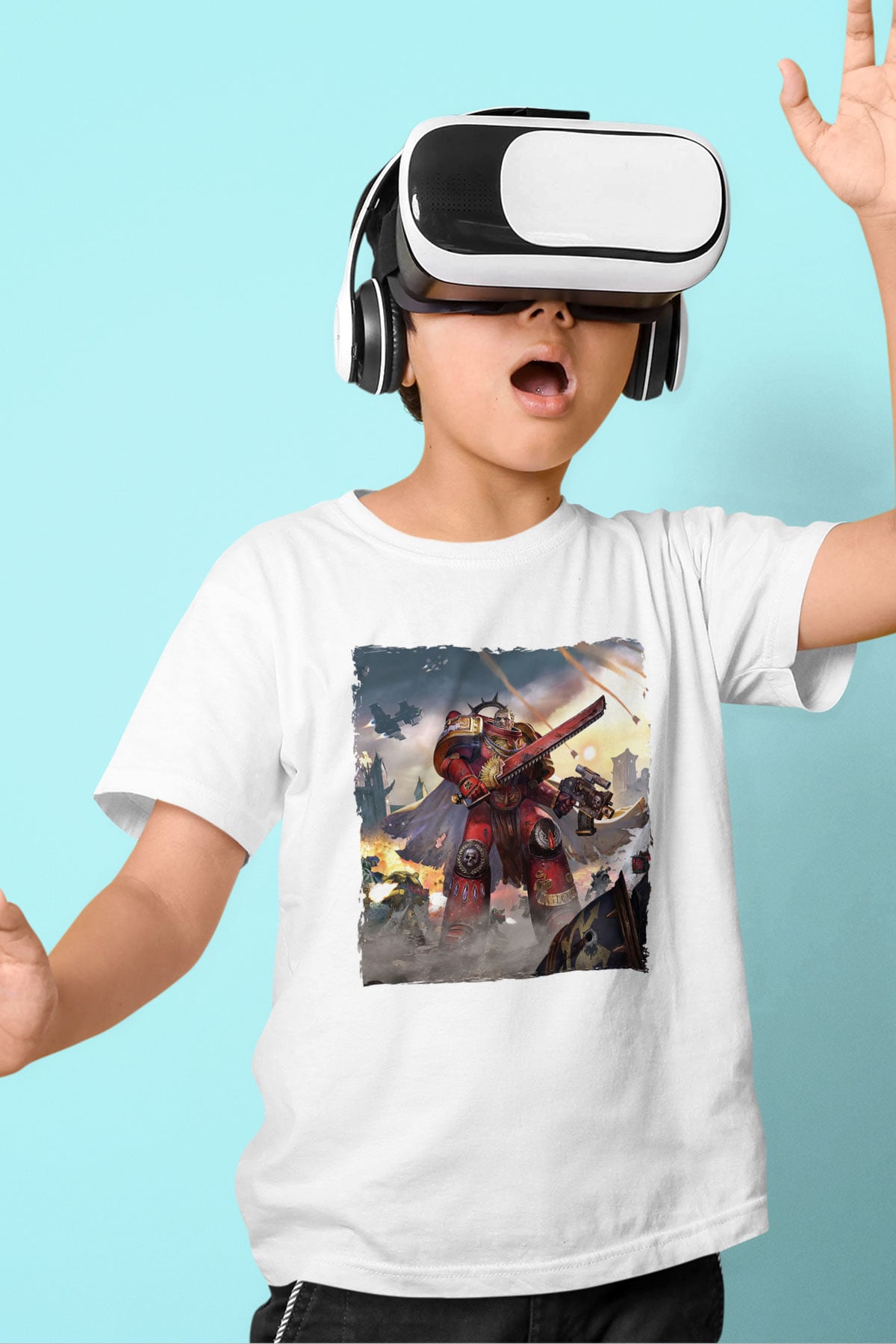Warhammer Beyaz Unisex Çocuk Tişört