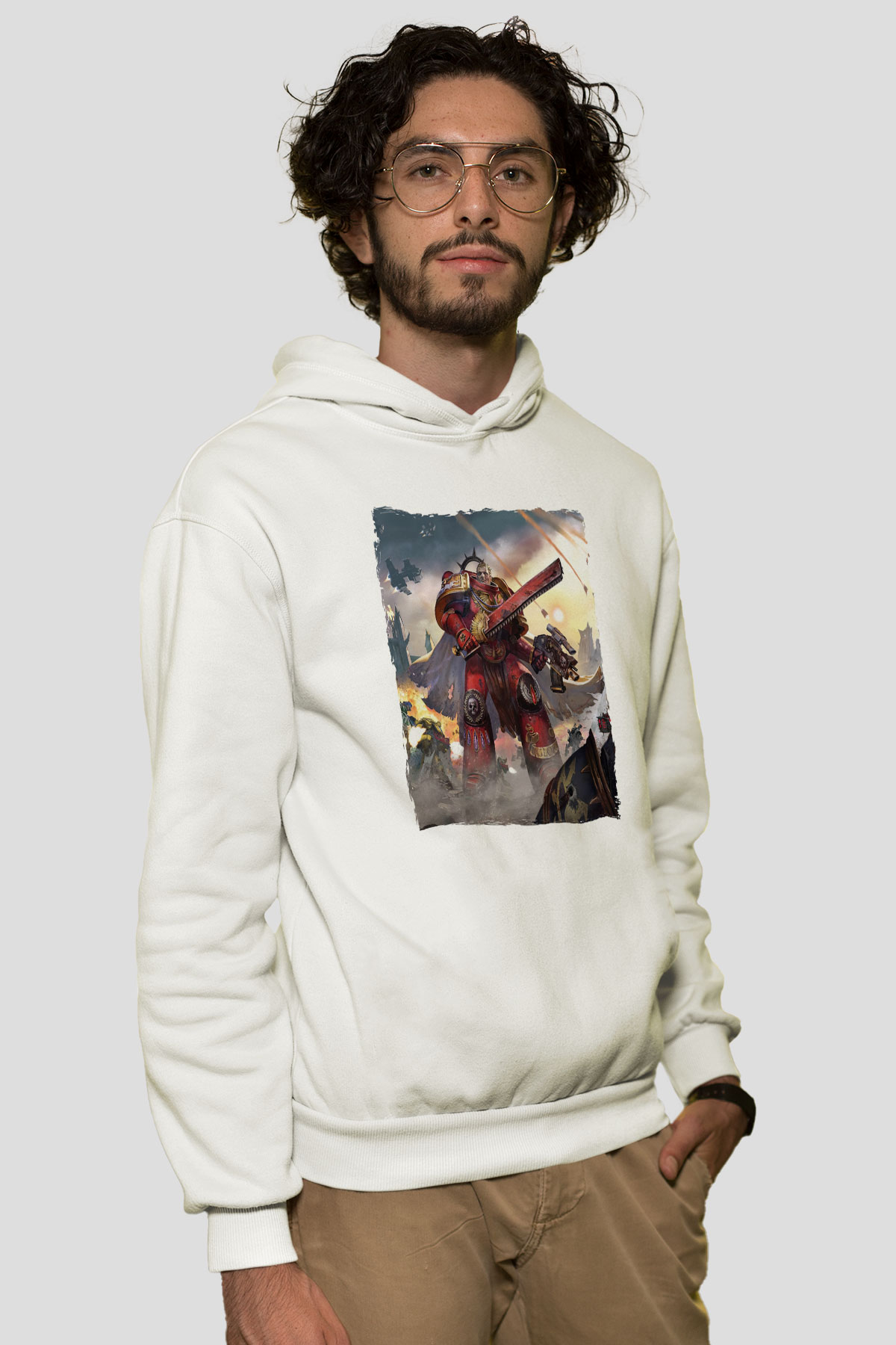 Warhammer Beyaz Unisex Hoodie