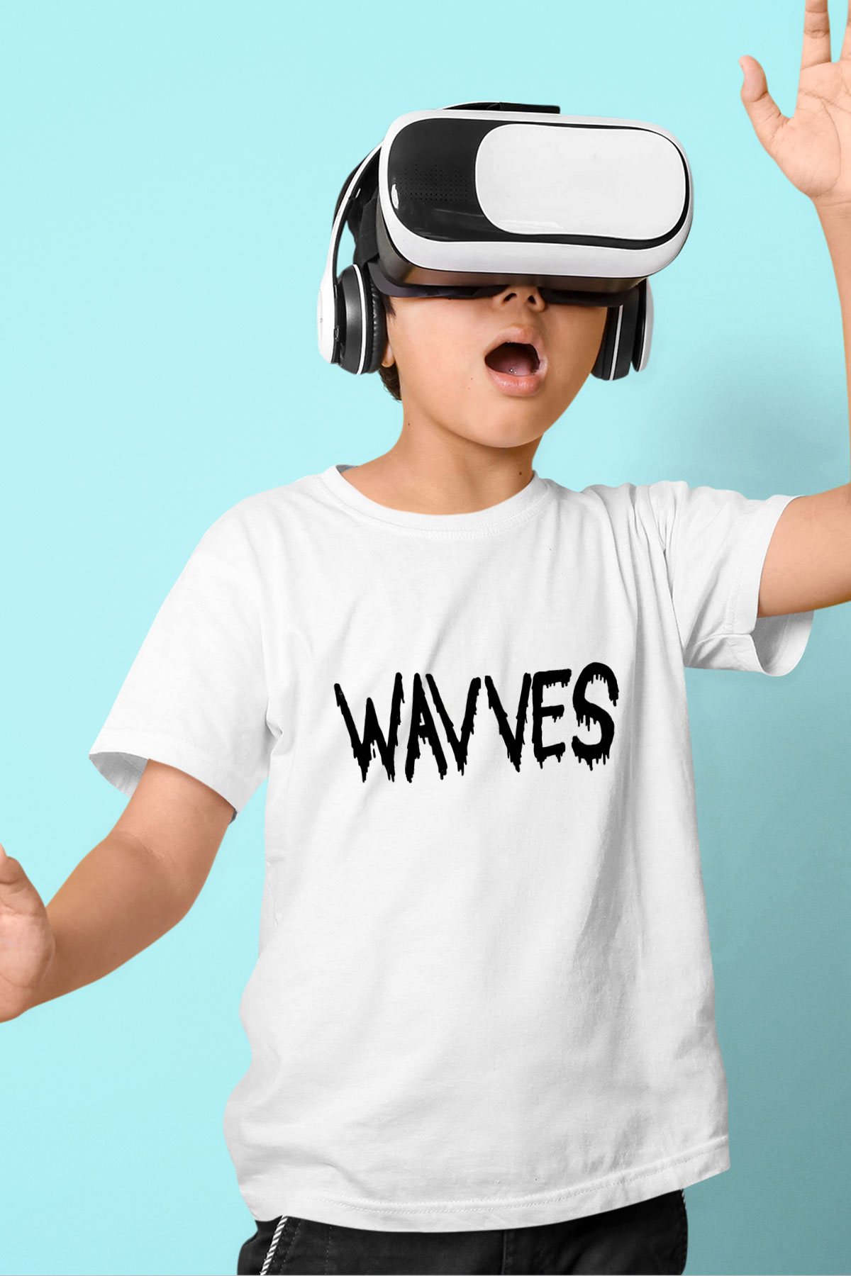 Wavves Baskılı Beyaz Unisex Çocuk Tişört