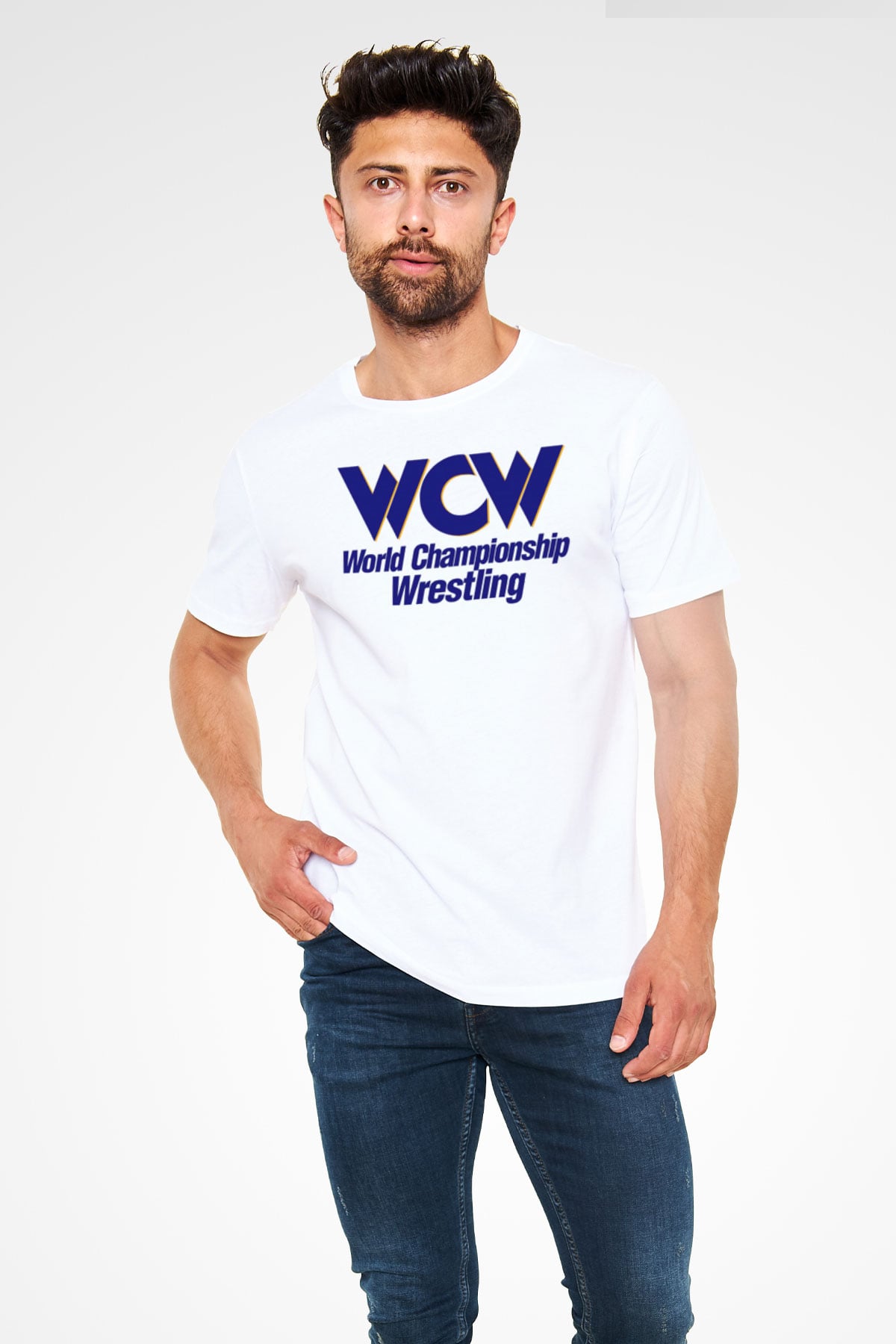 WCW Beyaz Unisex Tişört