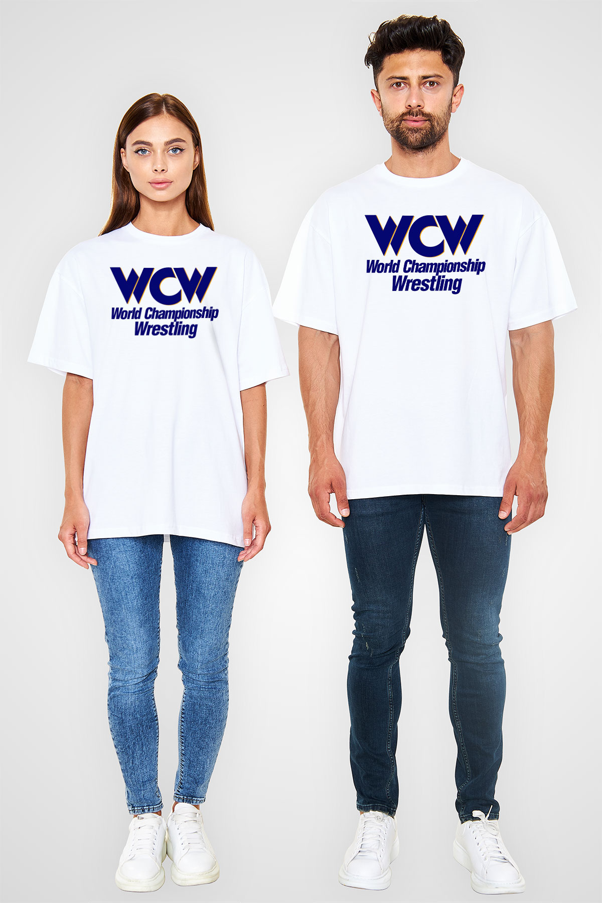 WCW Beyaz Unisex Tişört