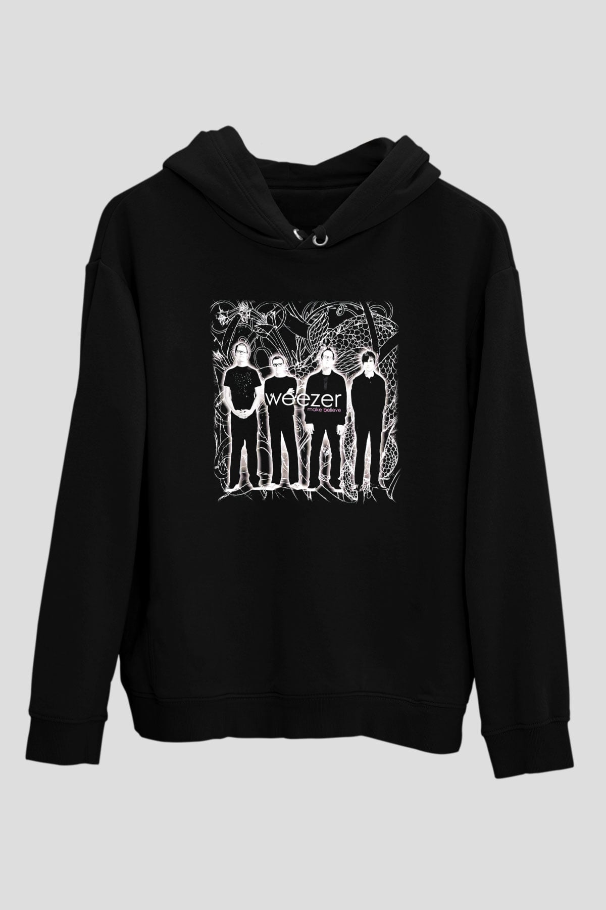 Weezer Siyah Unisex Kapşonlu Sweatshirt