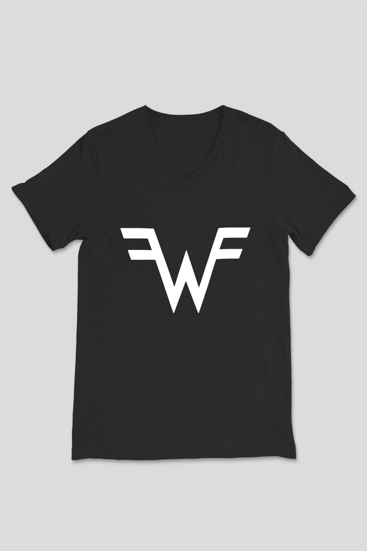 Weezer Siyah Unisex V Yaka Tişört T-Shirt