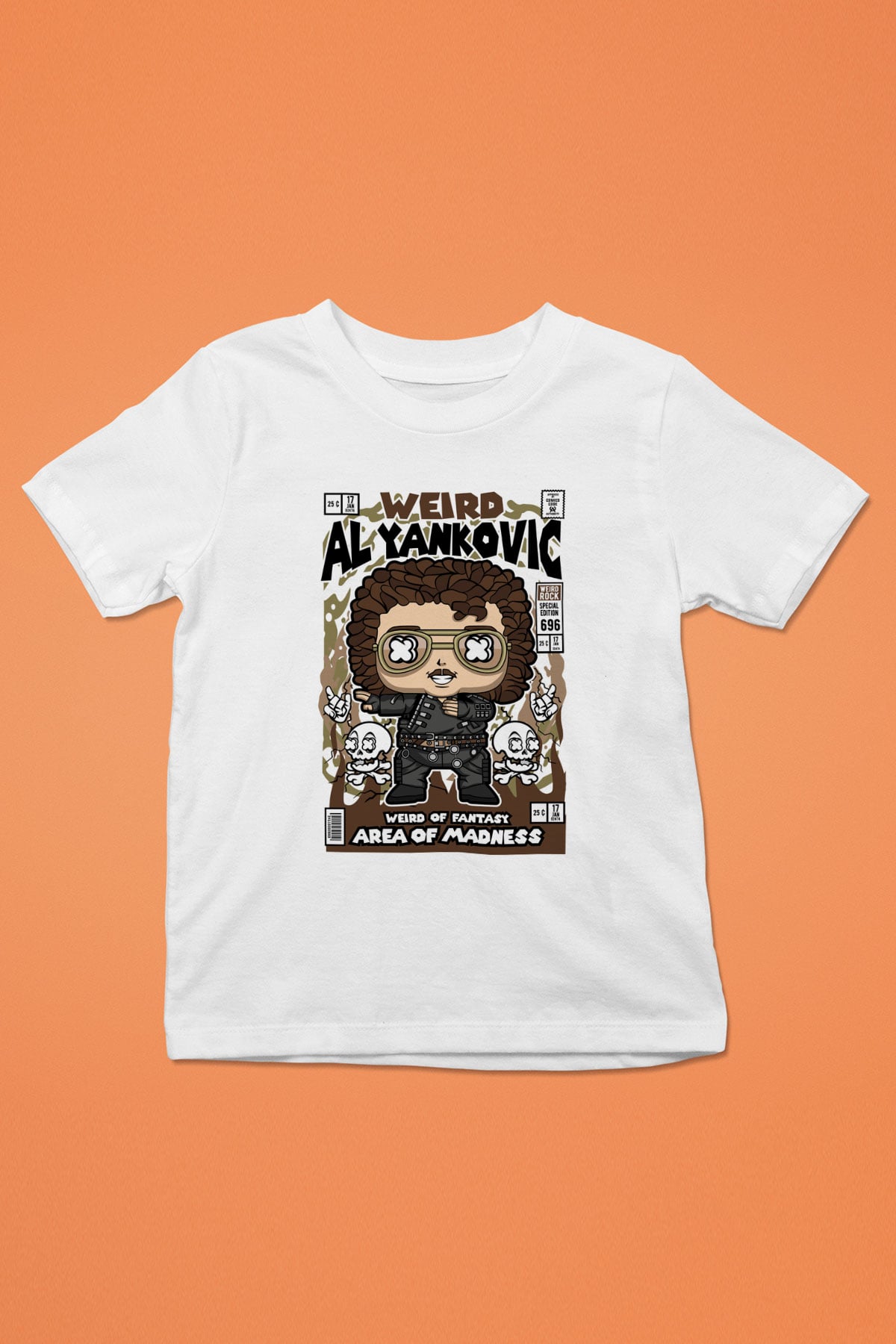 Weird Al Yankovic Baskılı Unisex Beyaz Çocuk Tişört