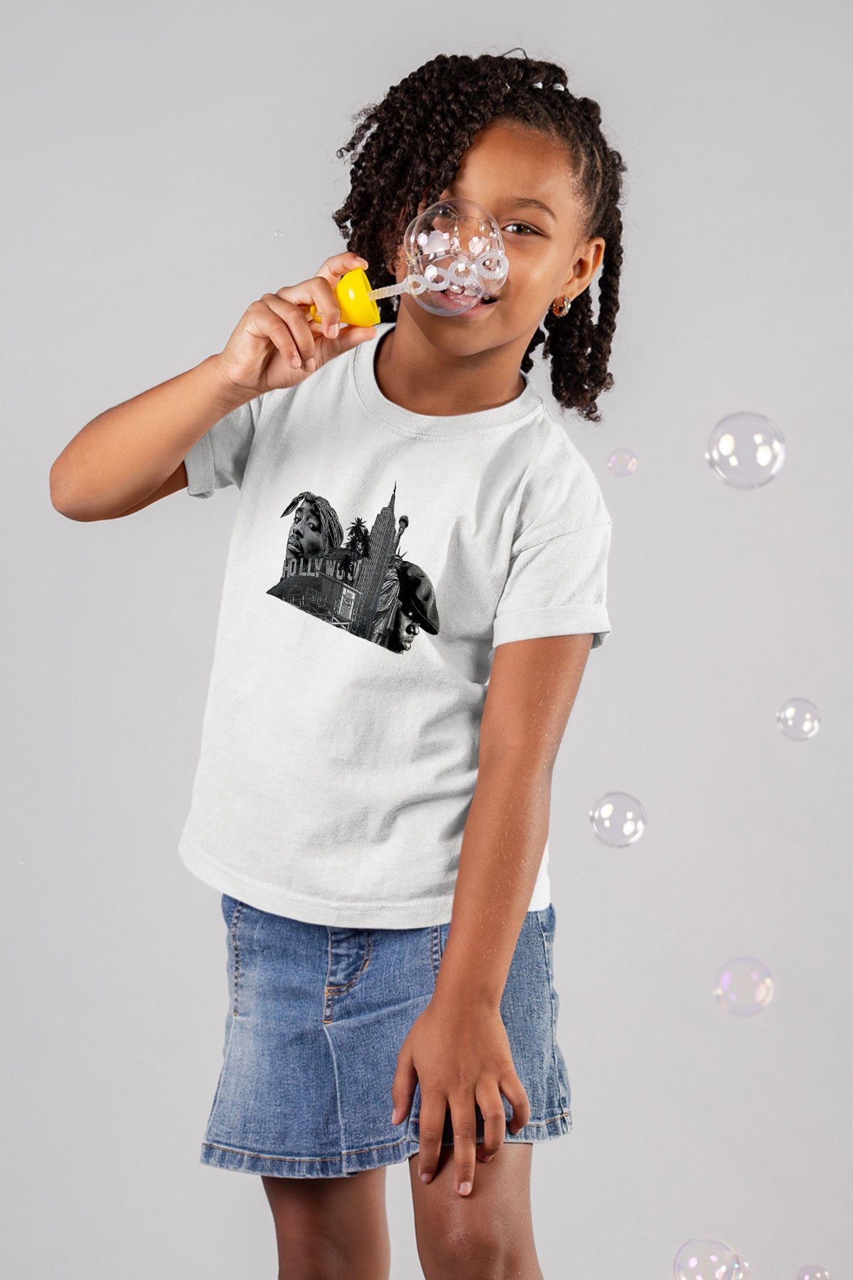 West Side Connection Baskılı Beyaz Unisex Beyaz Çocuk Tişört - Tshirt
