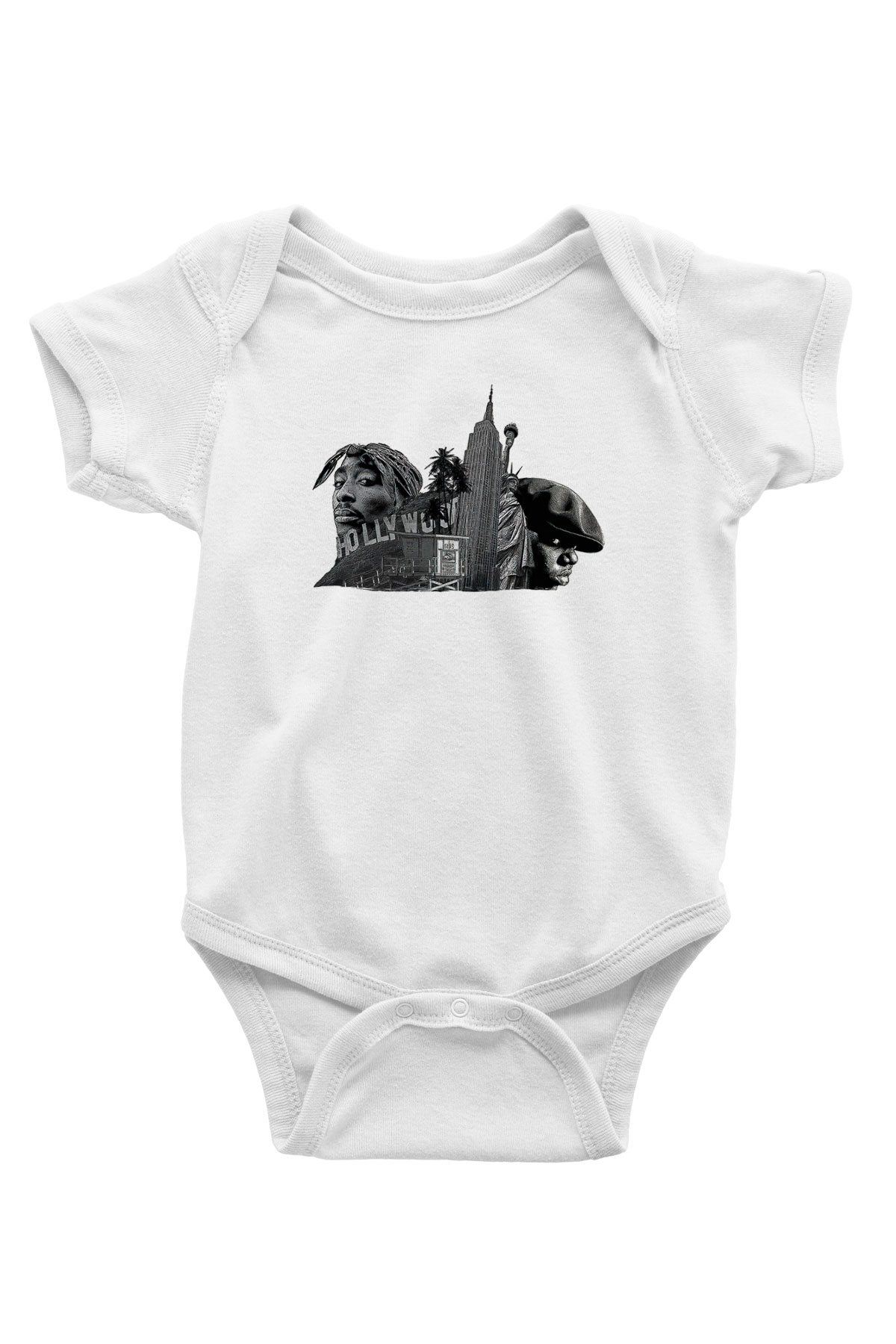 West Side Connection Baskılı Beyaz Unisex Bebek Body - Zıbın